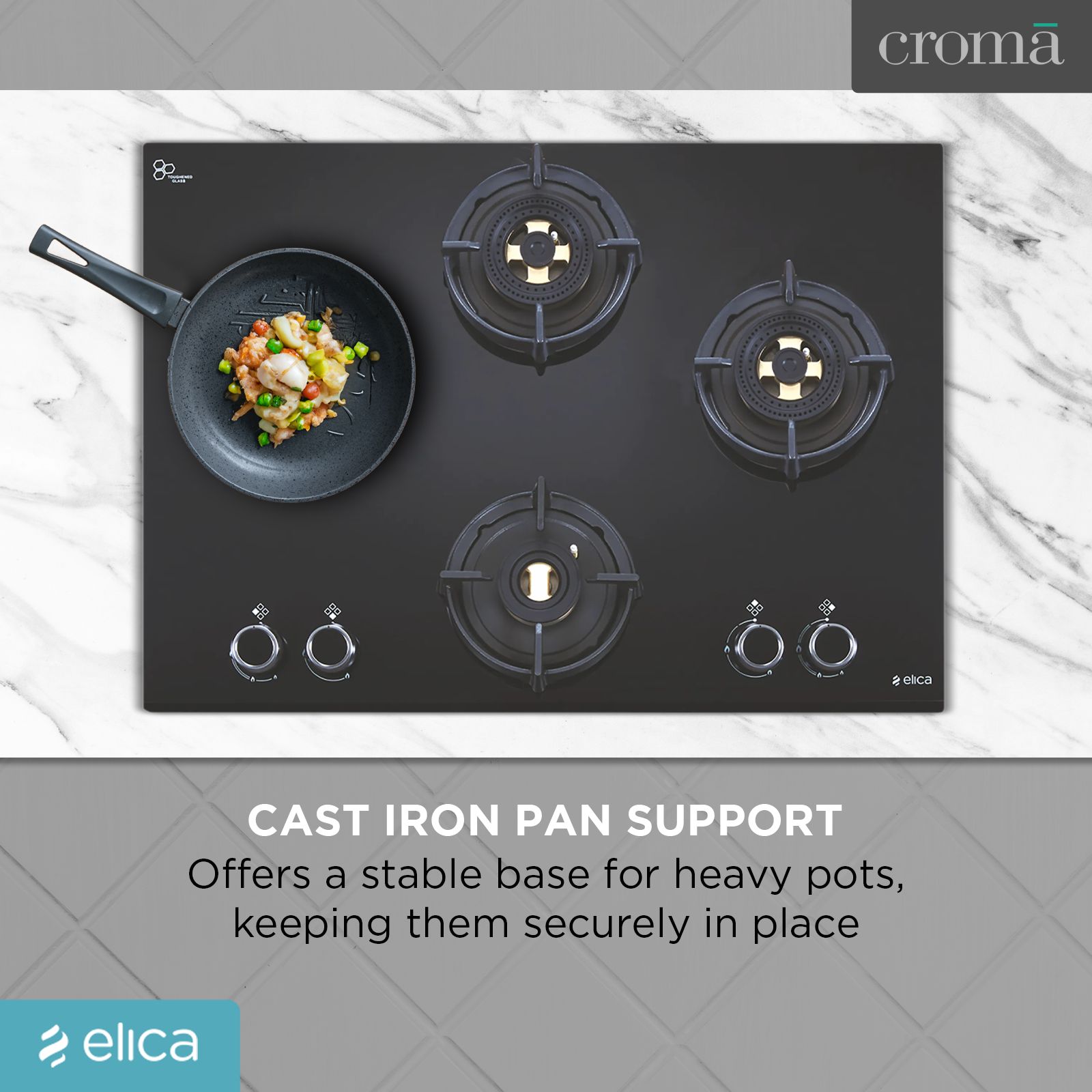 Elica DFS FB MFC 4B 70 FFD 4 Burner Automatic Hob (Multi Flame Control, Black)_7