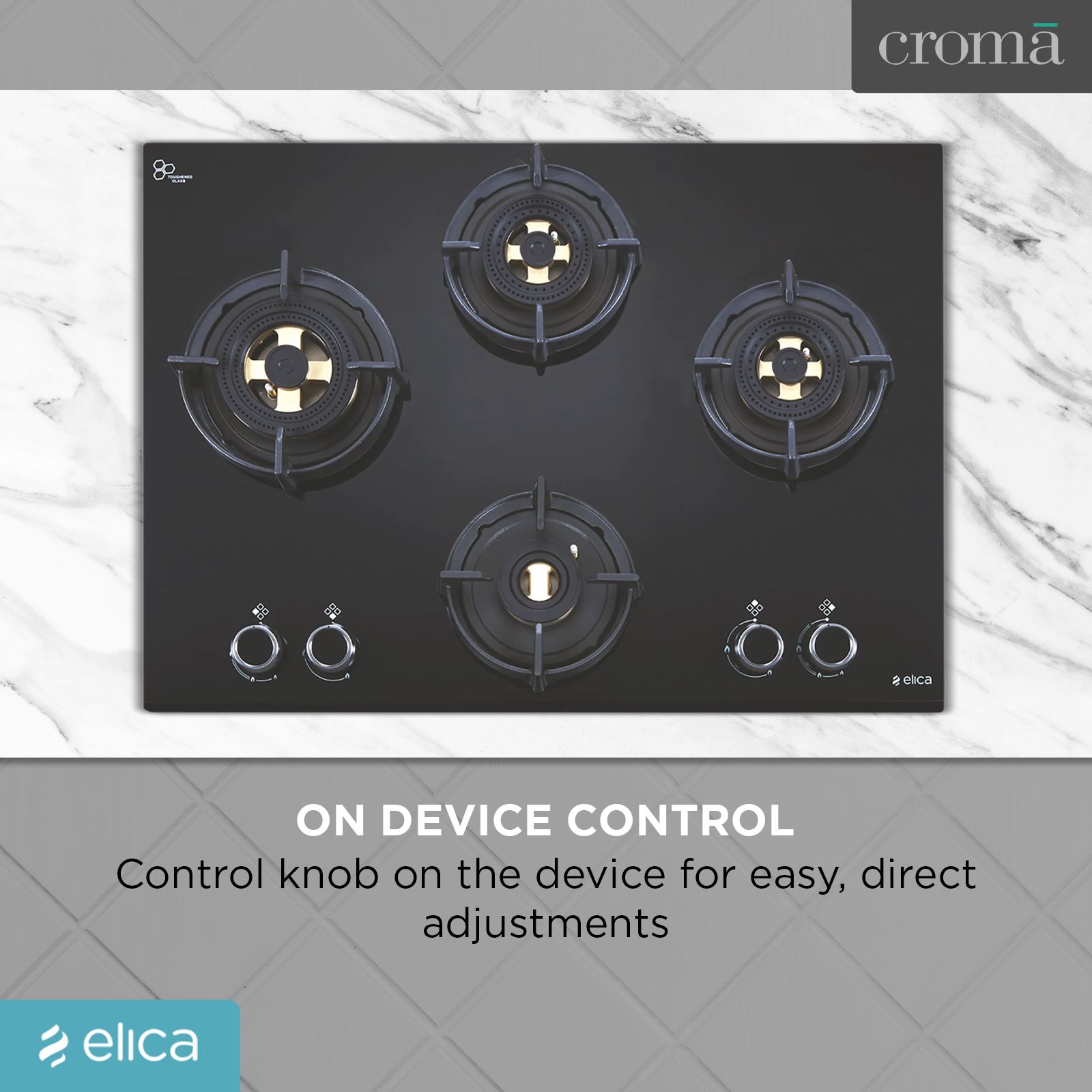 Elica DFS FB MFC 4B 70 FFD 4 Burner Automatic Hob (Multi Flame Control, Black)_8