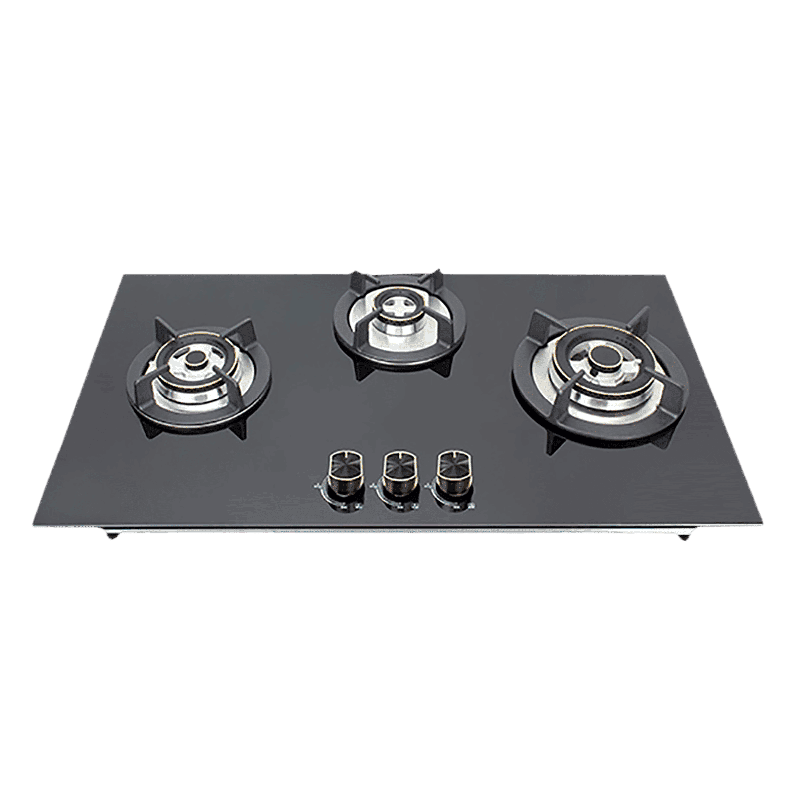 Kutchina Flamma 3B Eco 78 Tempered Glass Top 3 Burner Automatic Hob (Multi Flame Burner, Black)_1