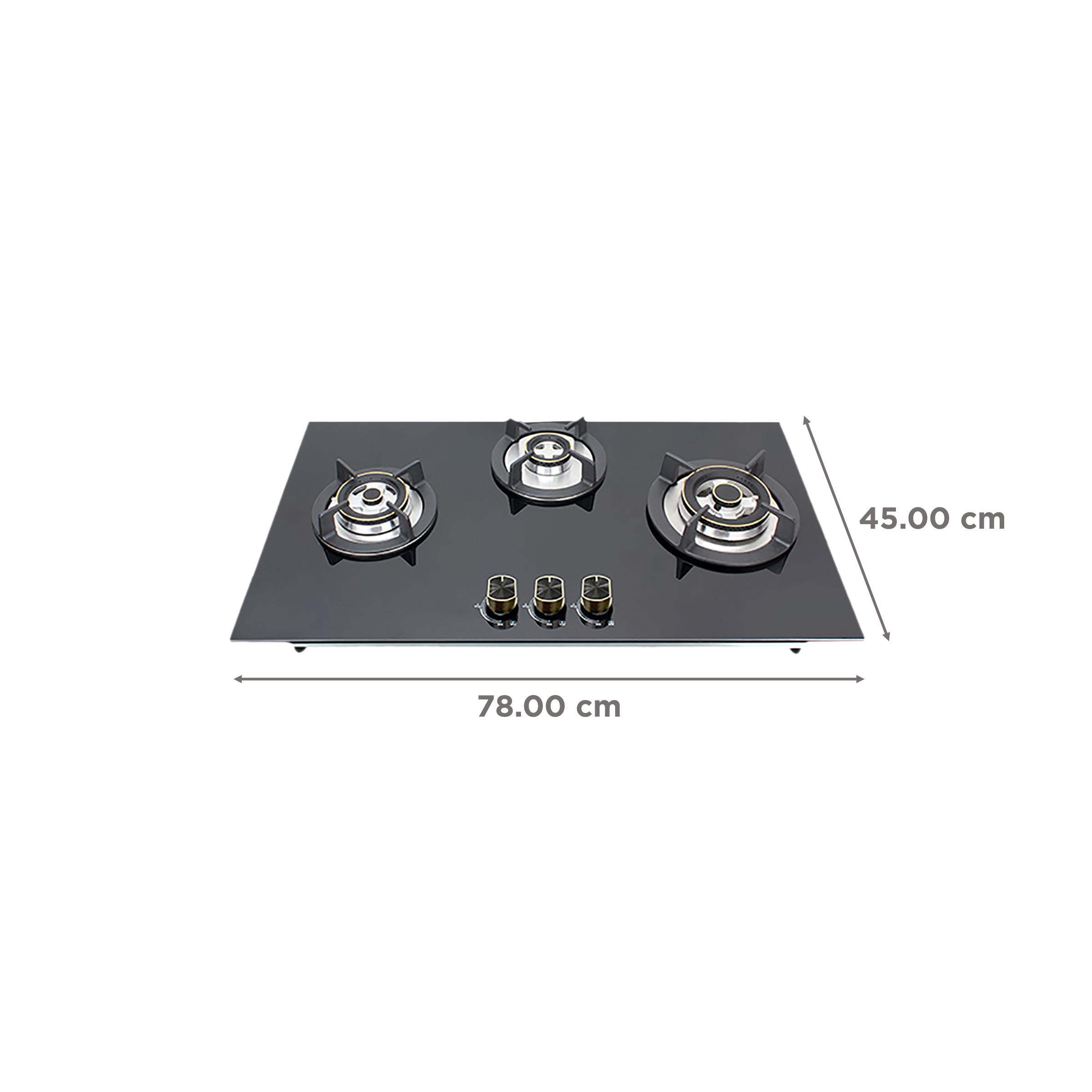 Kutchina Flamma 3B Eco 78 Tempered Glass Top 3 Burner Automatic Hob (Multi Flame Burner, Black)_2
