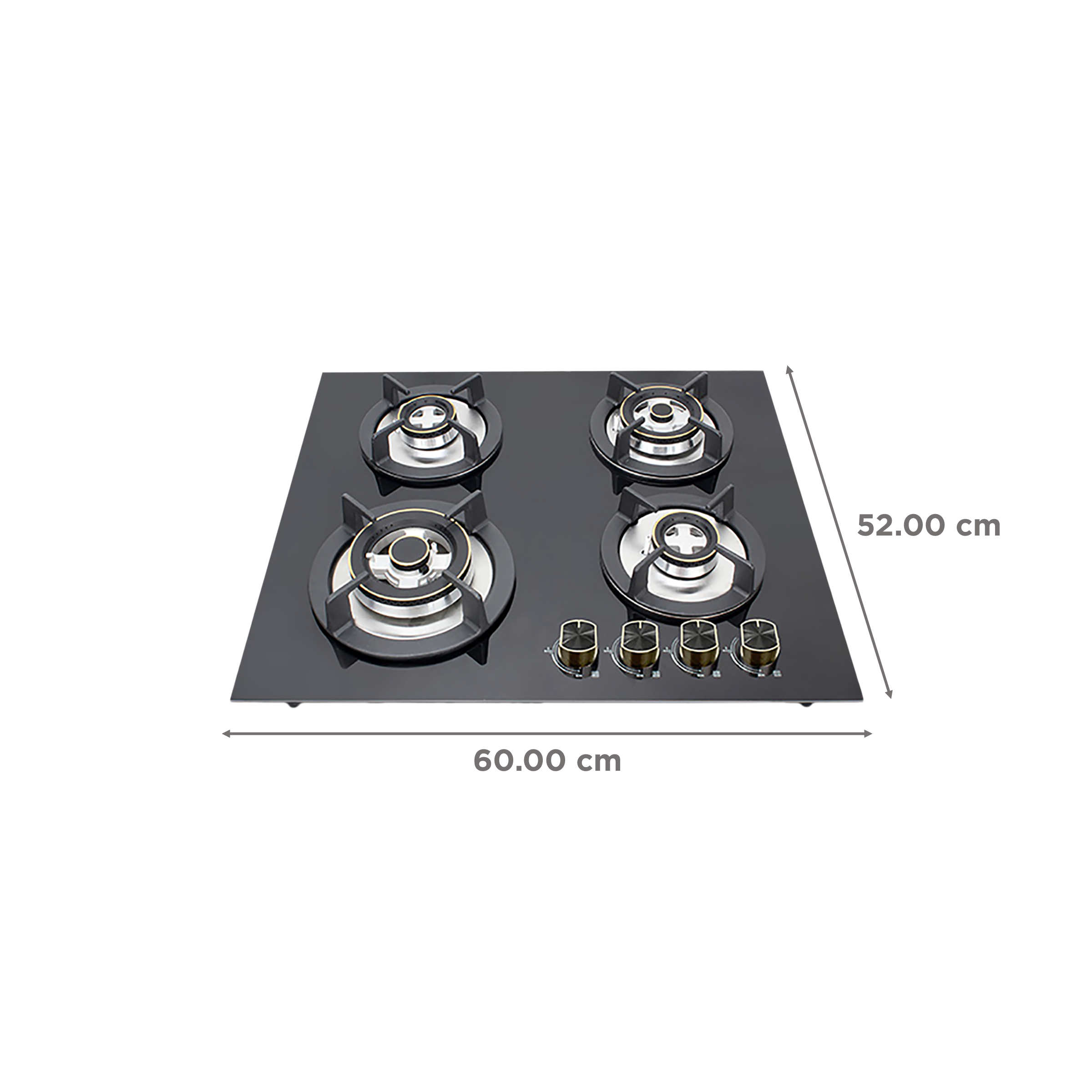 Kutchina Flamma 4B Eco 60 Tempered Glass Top 4 Burner Automatic Hob (Multi Flame Burner, Black)_2