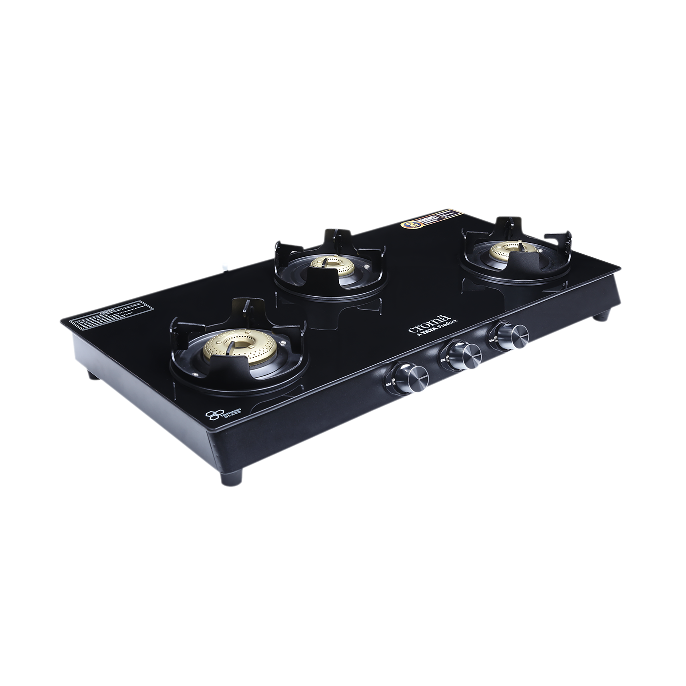Croma Toughened Glass Top 3 Burner Manual Gas Stove (Rust Proof, Black) Croma Toughened Glass Top 3 Burner Manual Gas Stove (Rust Proof, Black)_8