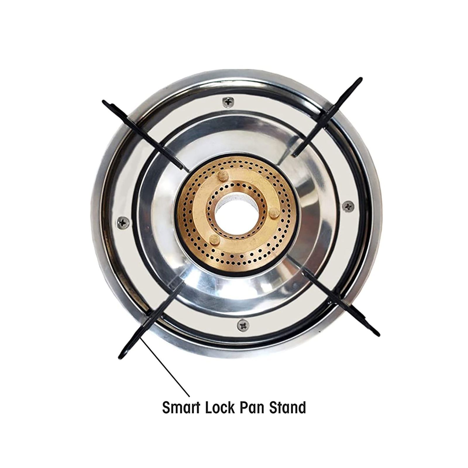 Butterfly Wave Toughened Glass Top 4 Burner Manual Gas Stove (Rust Free Pan Stand, Black)_5