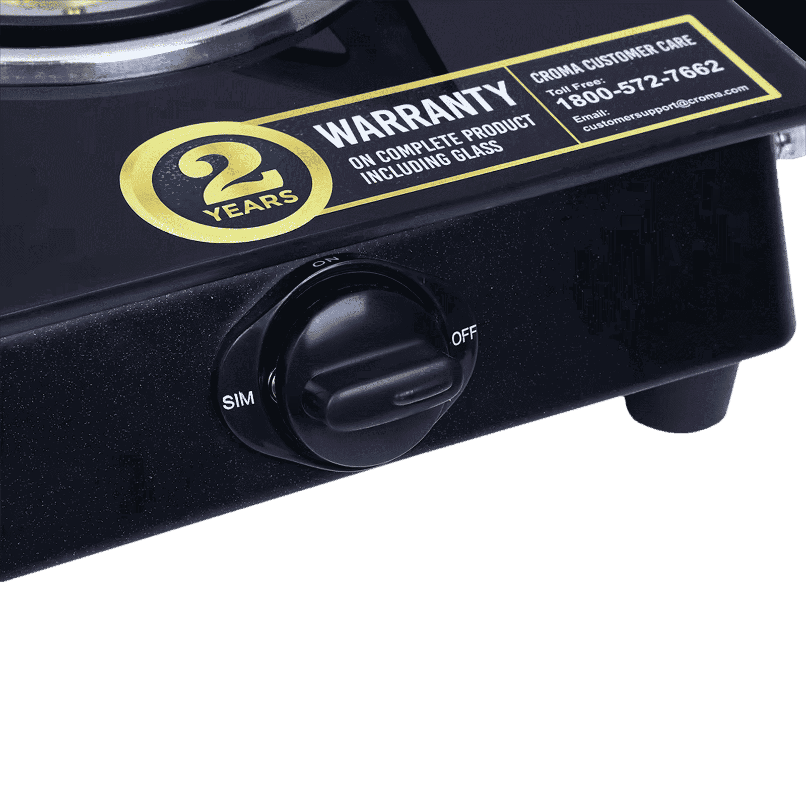 Croma Classic Toughened Glass Top 2 Burner Manual Gas Stove (ISI Certified, Black)_9