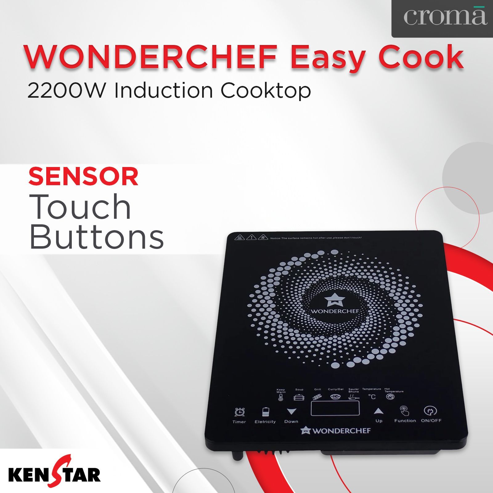 WONDERCHEF Easy Cook 2200W Induction Cooktop with 4 Preset Menus WONDERCHEF Easy Cook 2200W Induction Cooktop with 4 Preset Menus_14