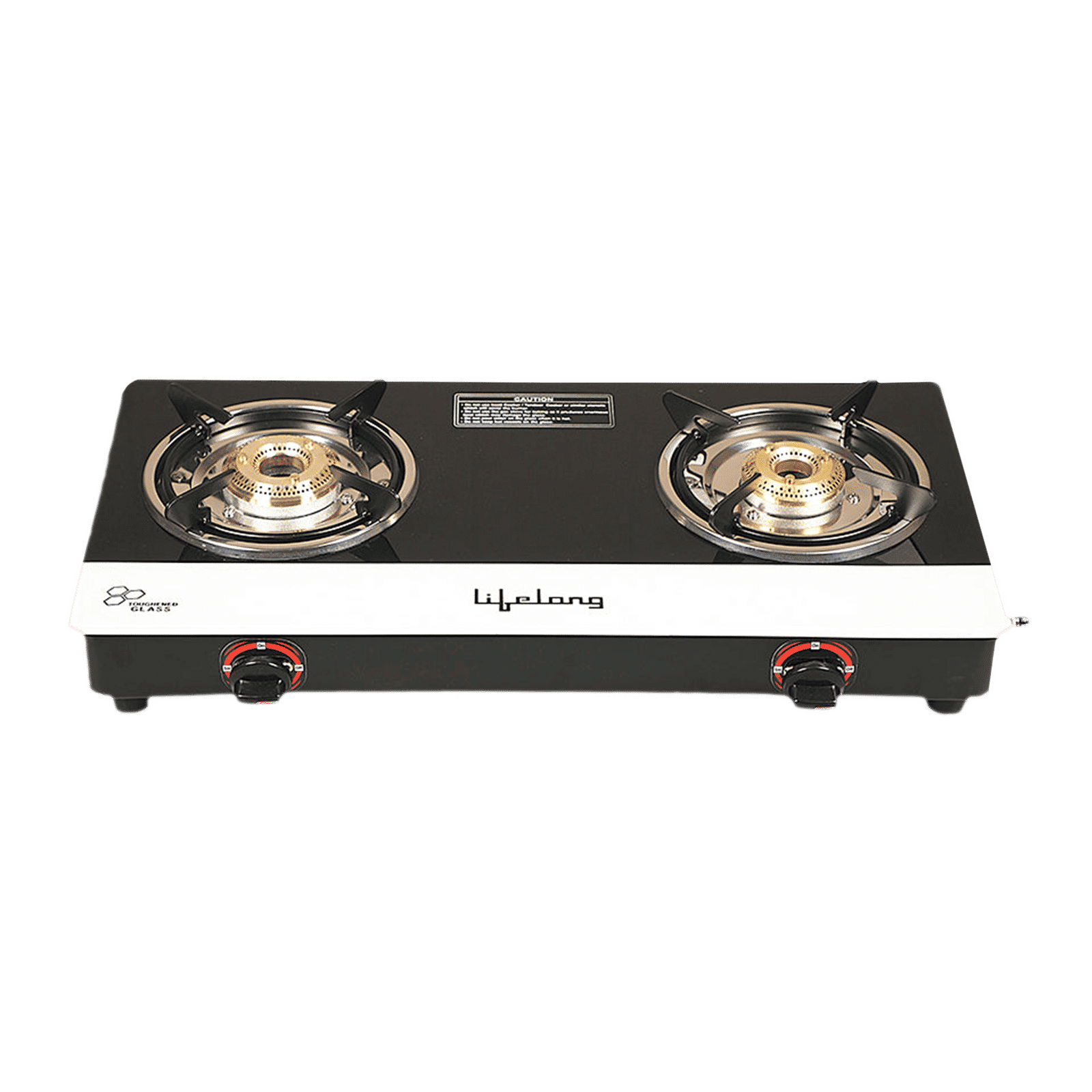 Lifelong LLGS211 Toughened Glass Top 2 Burner Manual Gas Stove (Stainless Steel Drip Tray, Black/White) Lifelong LLGS211 Toughened Glass Top 2 Burner Manual Gas Stove (Stainless Steel Drip Tray, Black/White)_1