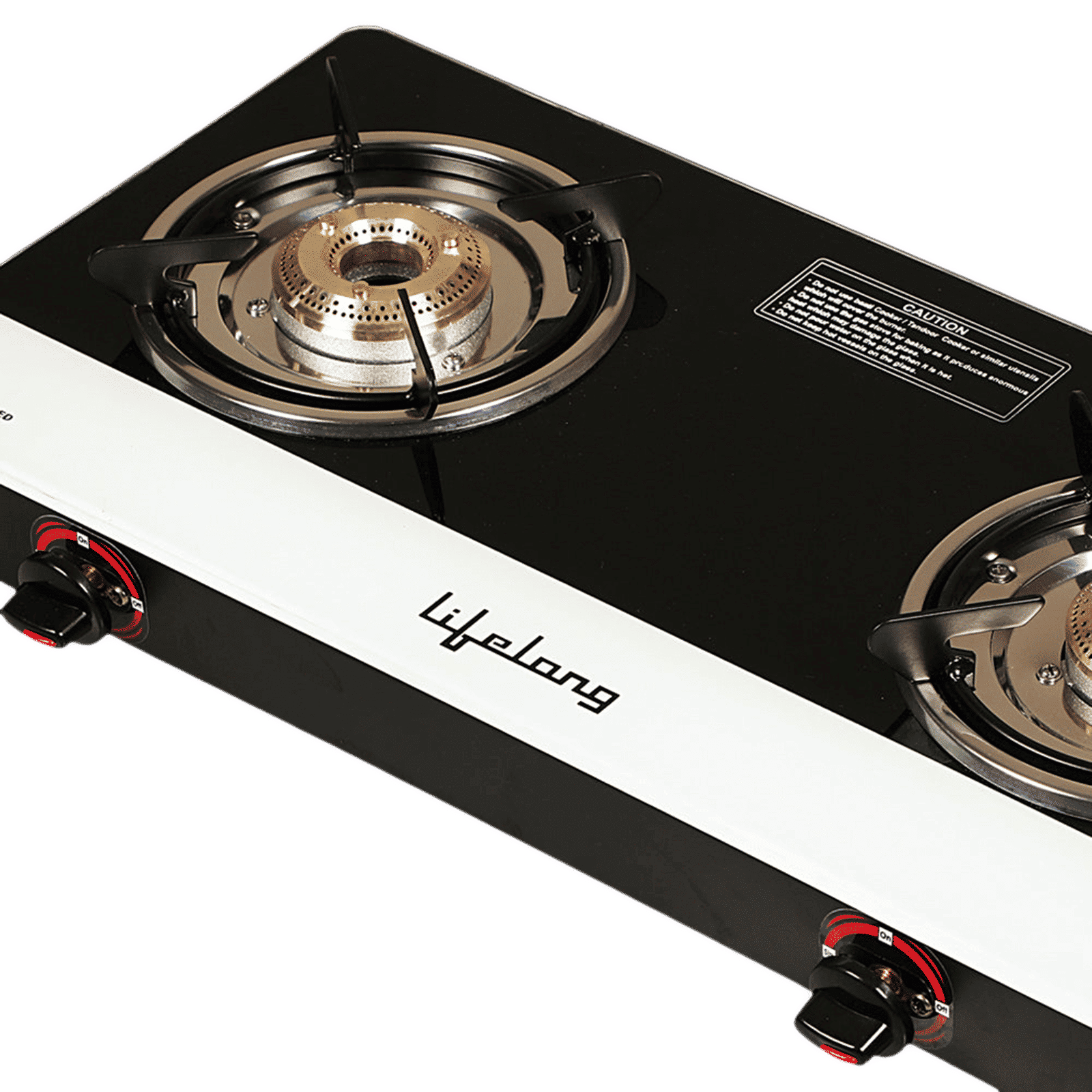 Lifelong LLGS211 Toughened Glass Top 2 Burner Manual Gas Stove (Stainless Steel Drip Tray, Black/White) Lifelong LLGS211 Toughened Glass Top 2 Burner Manual Gas Stove (Stainless Steel Drip Tray, Black/White)_4