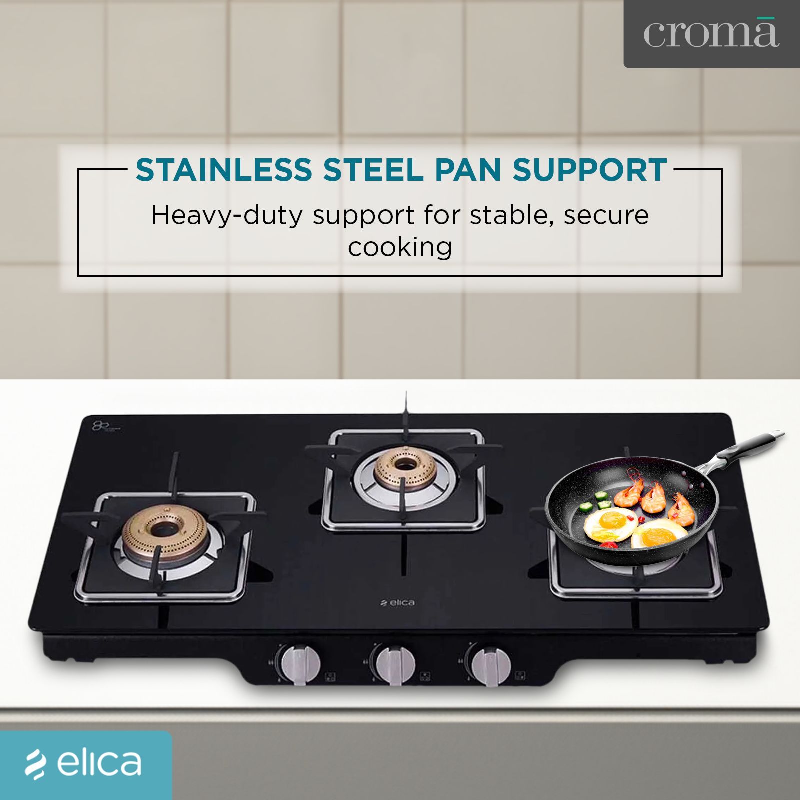 Elica Patio ICT 773 BLK SPF SERIES Glass Top 3 Burner Manual Gas Stove (Square Grid, Black) Elica Patio ICT 773 BLK SPF SERIES Glass Top 3 Burner Manual Gas Stove (Square Grid, Black)_10