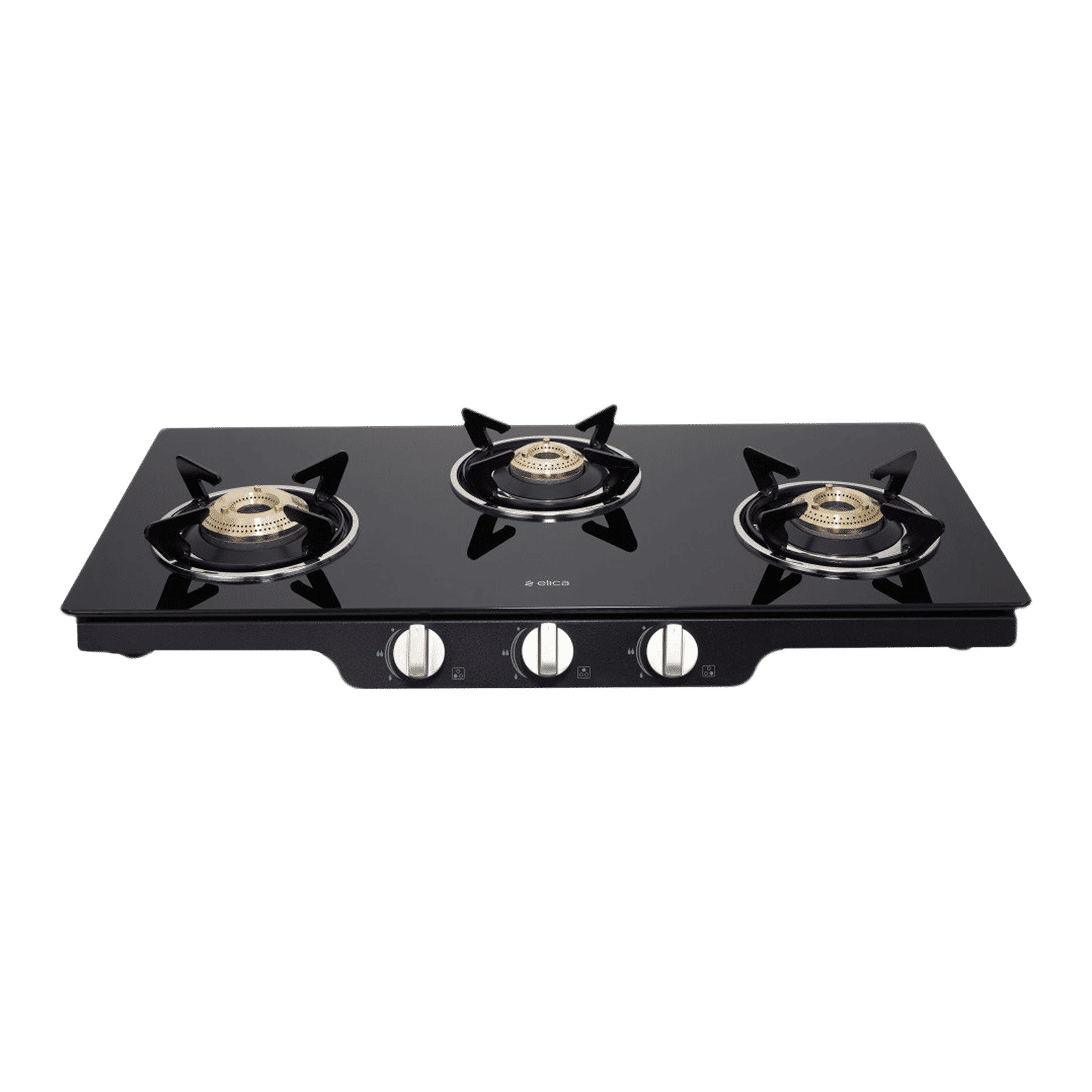 Elica Patio ICT 773 BLK SS DT AI Toughened Glass Top 3 Burner Automatic Gas Stove (Rust Resistant, Black) Elica Patio ICT 773 BLK SS DT AI Toughened Glass Top 3 Burner Automatic Gas Stove (Rust Resistant, Black)_1