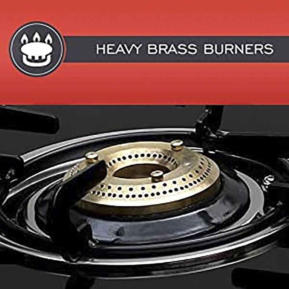 Elica 662 CT VETRO 1J Toughened Glass Top 2 Burner Manual Gas Stove (Round Euro Coated Grid, Black)_5