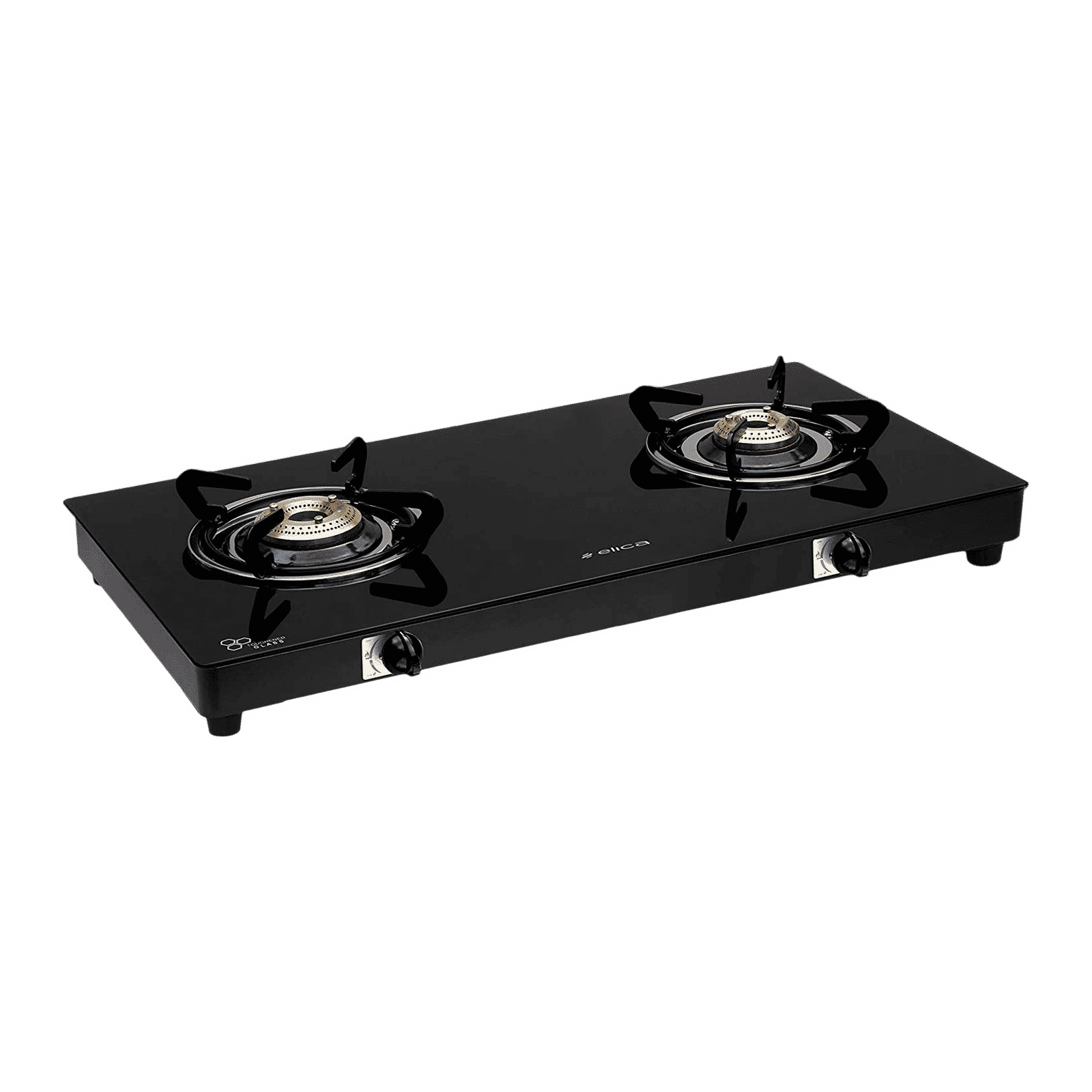Elica 662 CT VETRO 1J Toughened Glass Top 2 Burner Manual Gas Stove (Round Euro Coated Grid, Black)_10