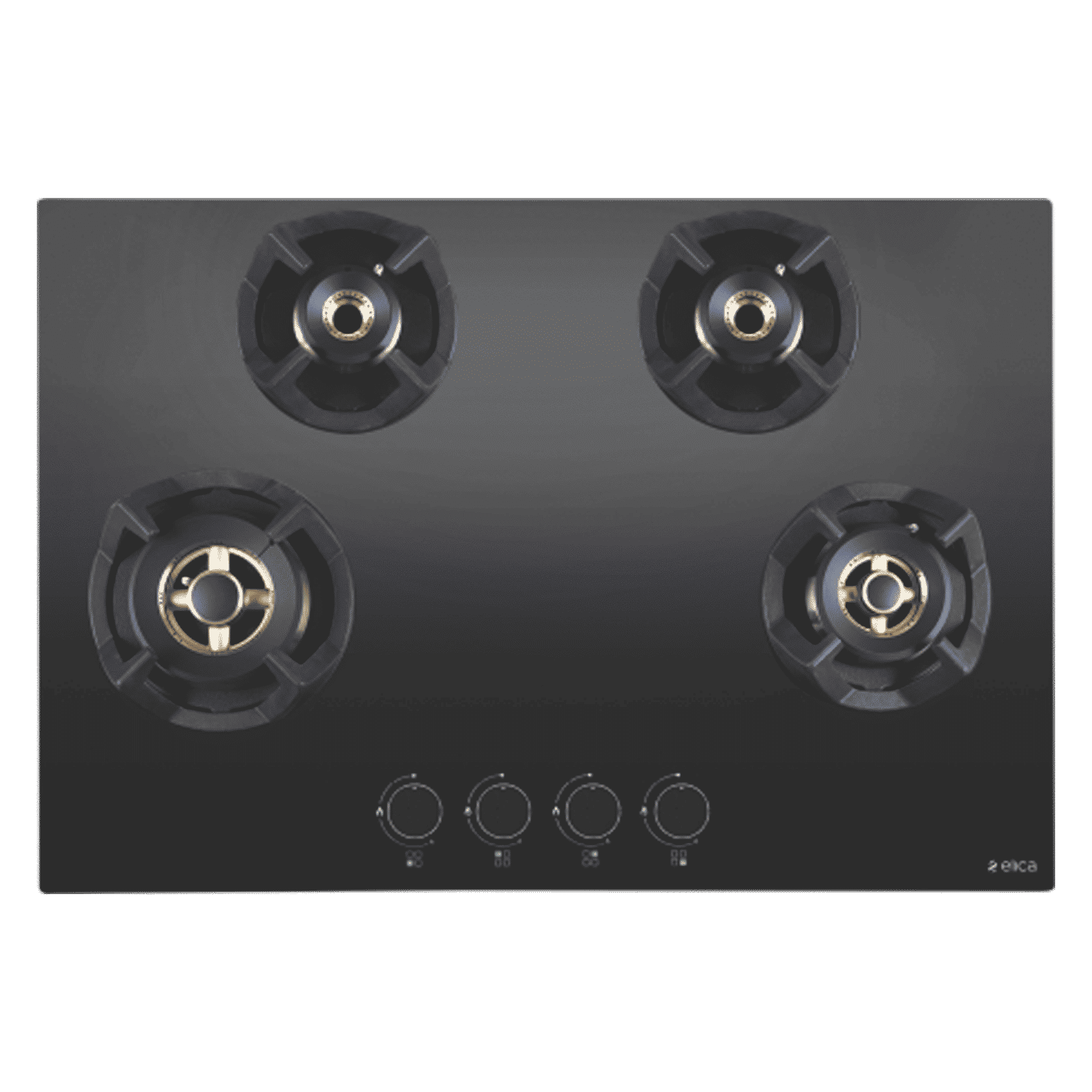 Elica CLASSIC FB MFC 4B 75 MT Glass Top 4 Burner Automatic Hob (Round Metallic Knob, Black)_1
