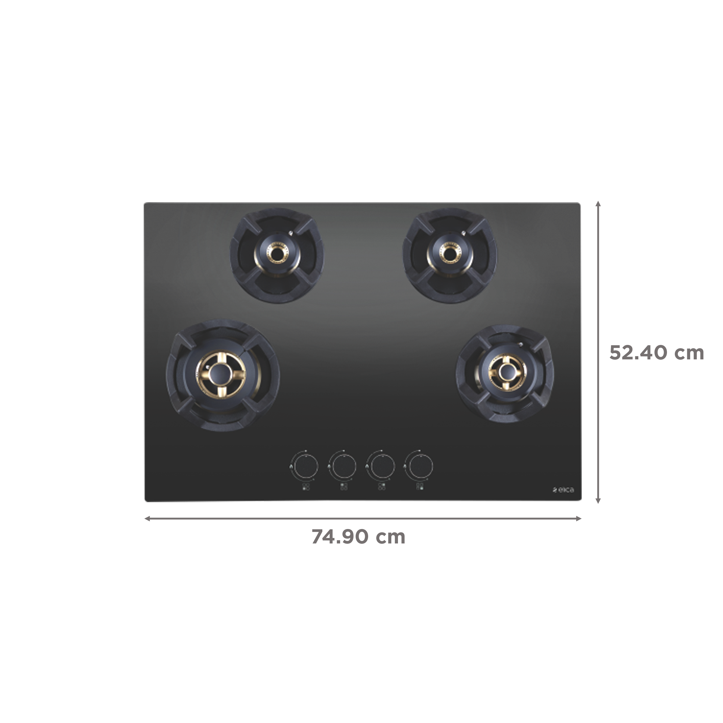 Elica CLASSIC FB MFC 4B 75 MT Glass Top 4 Burner Automatic Hob (Round Metallic Knob, Black)_2
