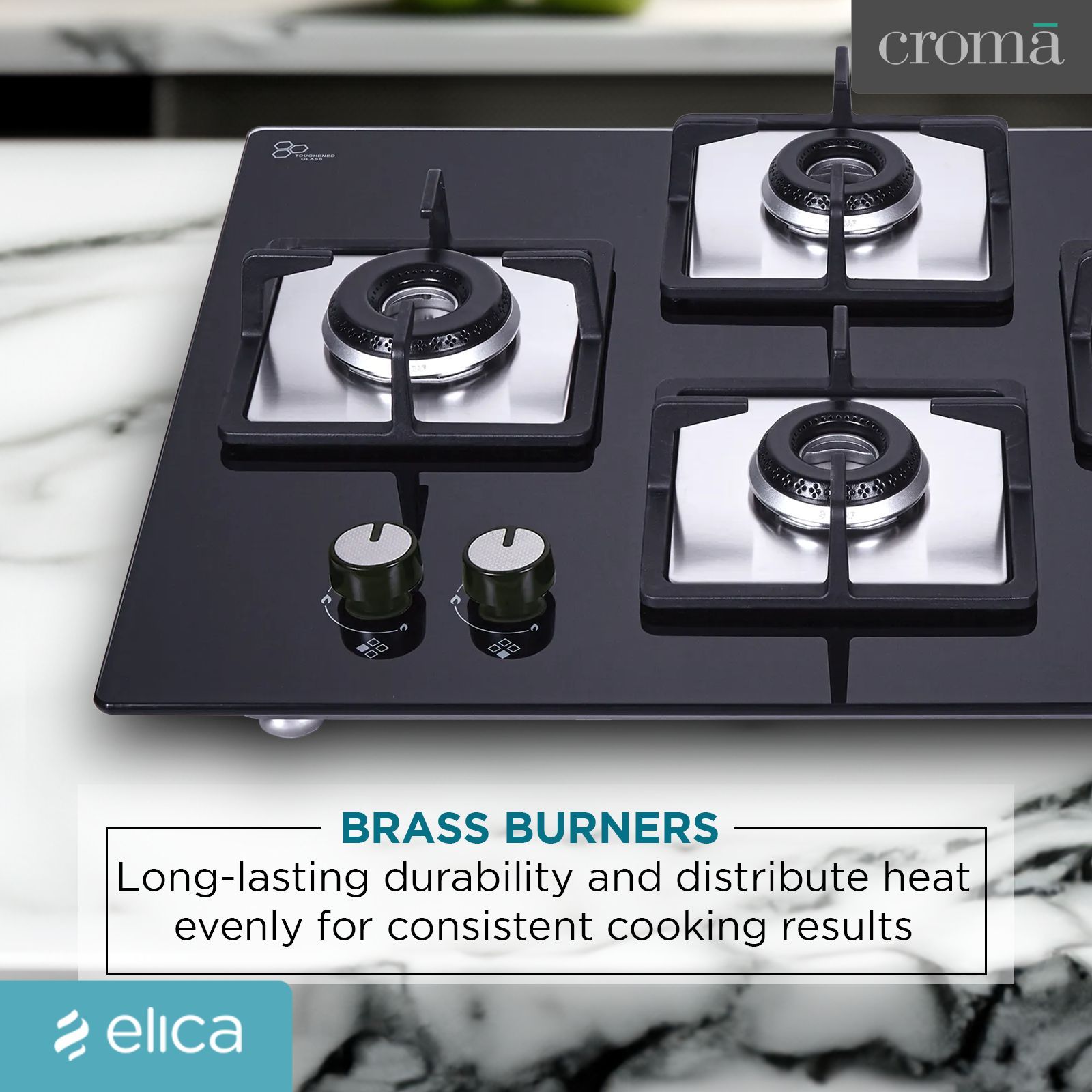 Elica FLEXI HCT 460 DX LOTUS BK 4 Burner Automatic Hob (Cast Iron Grid, Black)_5