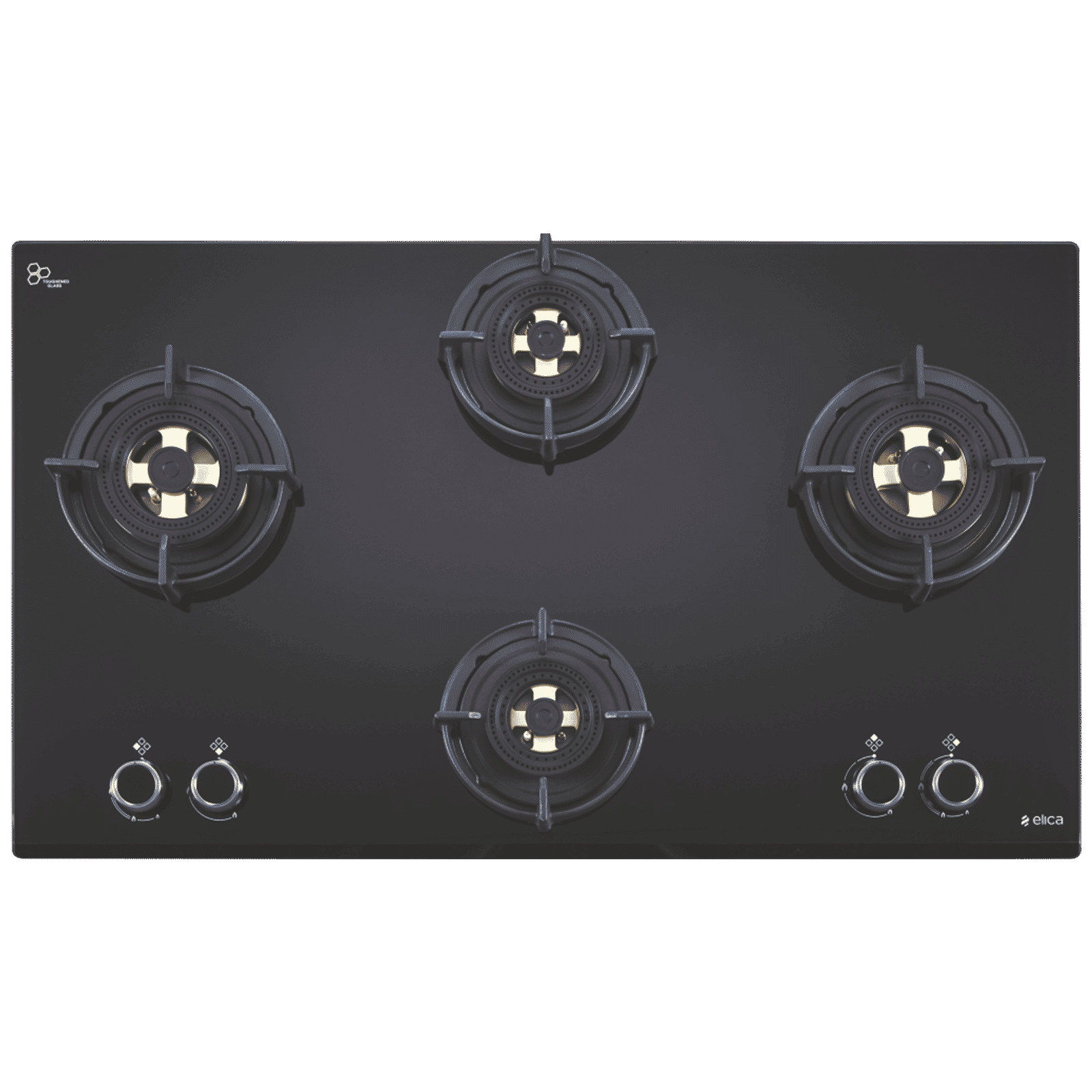 Elica DFS FB MFC 4B 91 4 Burner Automatic Electric Hob (Round Metallic Knob, Black)_1