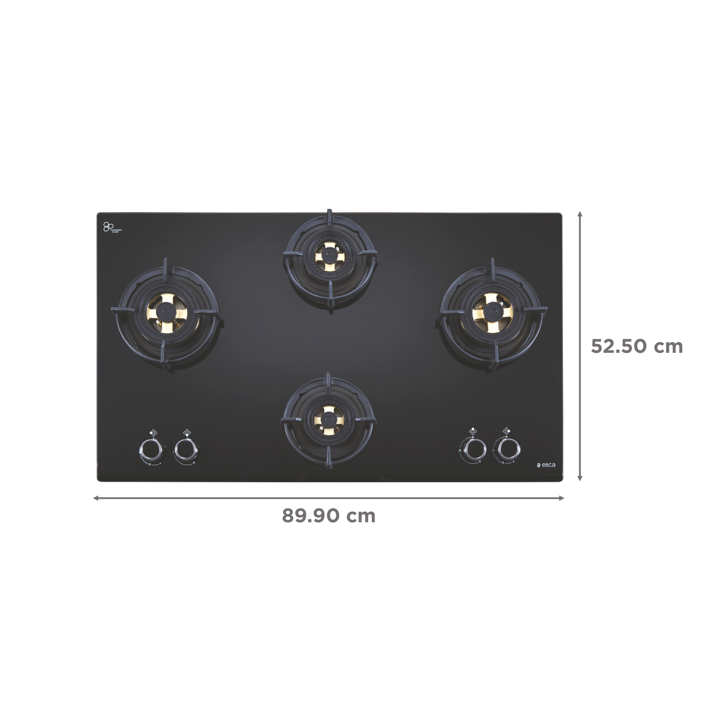 Elica DFS FB MFC 4B 91 4 Burner Automatic Electric Hob (Round Metallic Knob, Black)_2
