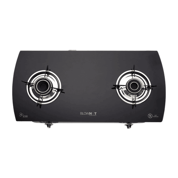 Blowhot Jasper Toughened Glass Top 2 Burner Automatic Electric Gas Stove (ISI Certified, Black)_1