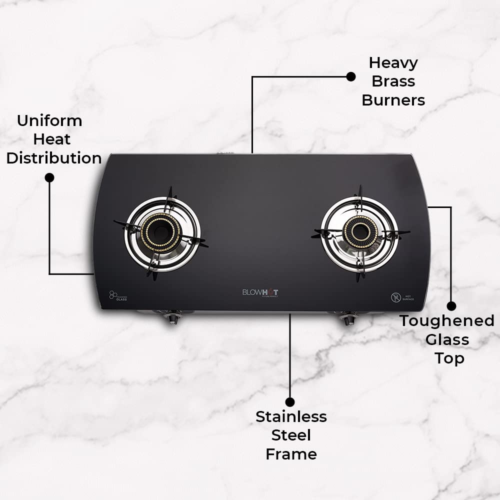 Blowhot Jasper Toughened Glass Top 2 Burner Automatic Electric Gas Stove (ISI Certified, Black)_10