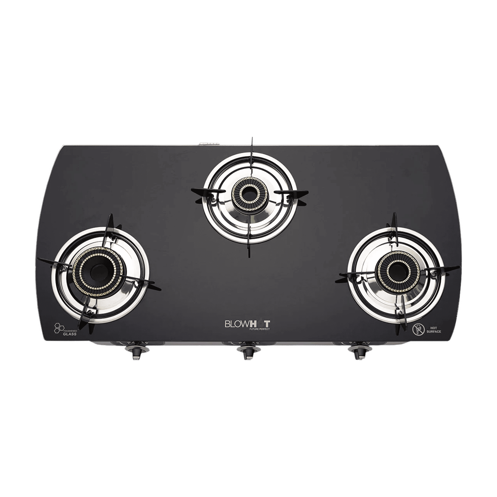 Blowhot Jasper Toughened Glass Top 3 Burner Automatic Electric Gas Stove (ISI Certified, Black)_1