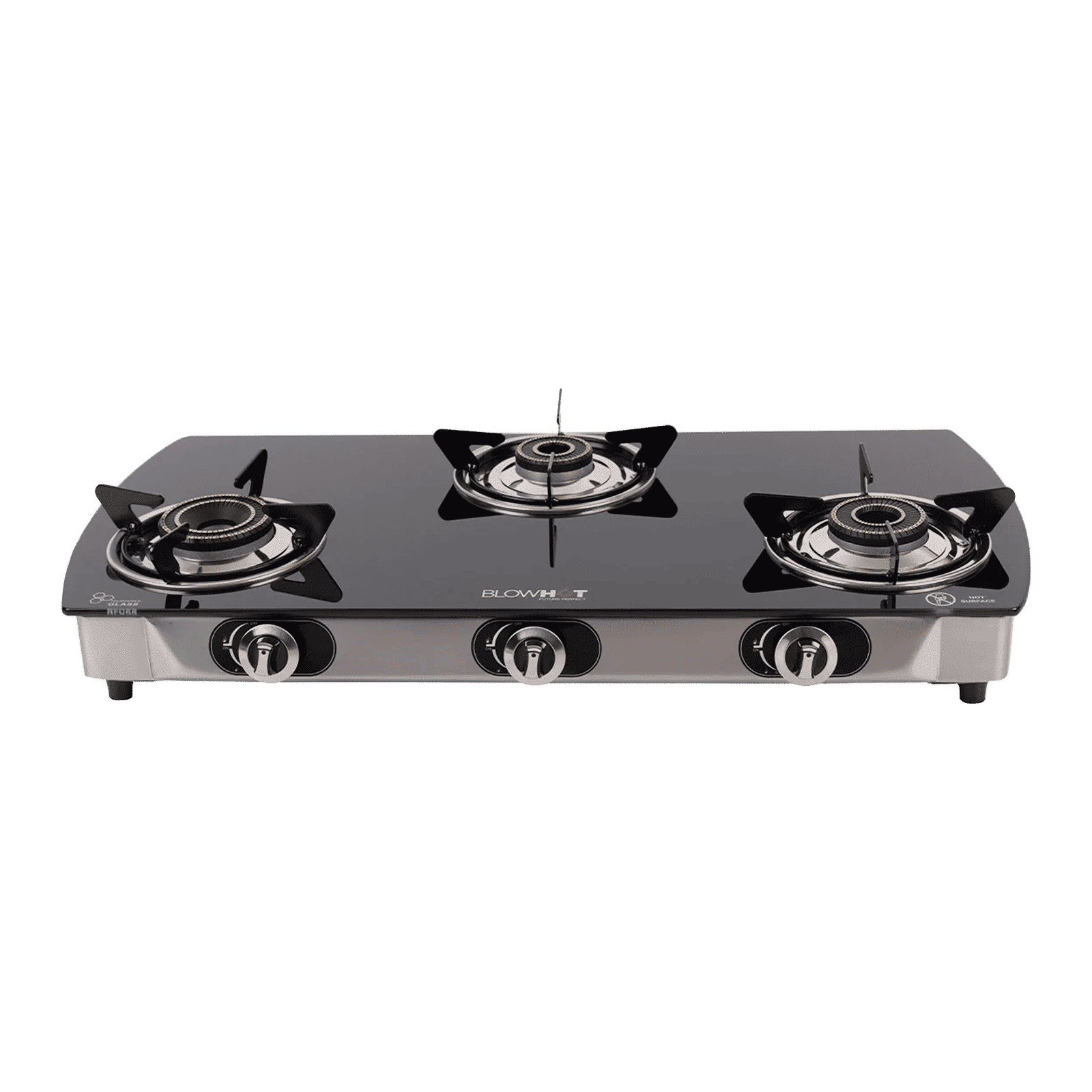 Blowhot Jasper Toughened Glass Top 3 Burner Automatic Electric Gas Stove (ISI Certified, Black)_6