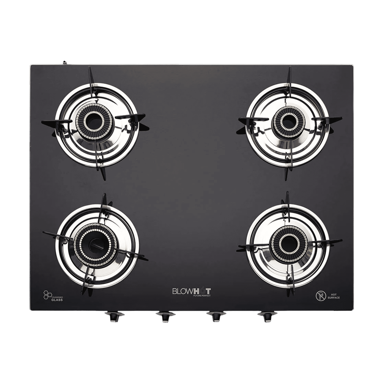 Blowhot Jasper Toughened Glass Top 4 Burner Automatic Electric Gas Stove (ISI Certified, Black)_1