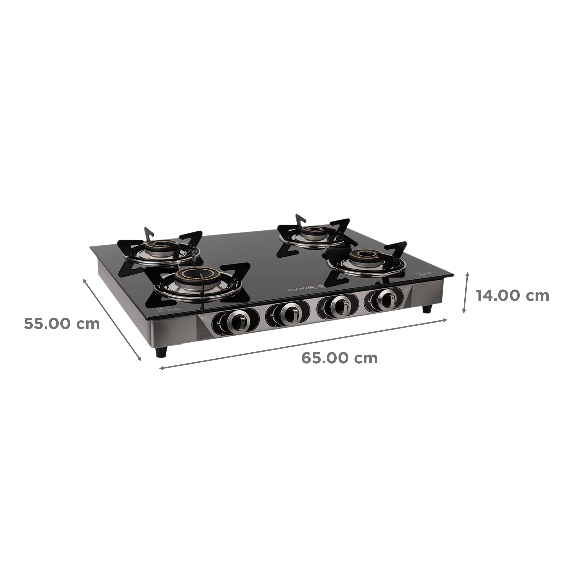 Blowhot Jasper Toughened Glass Top 4 Burner Automatic Electric Gas Stove (ISI Certified, Black)_2