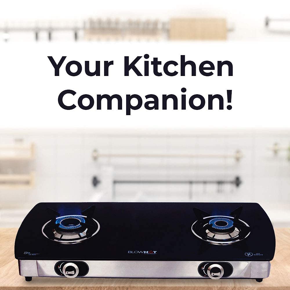 Blowhot Jasper Toughened Glass Top 2 Burner Manual Gas Stove (ISI Certified, Black) Blowhot Jasper Toughened Glass Top 2 Burner Manual Gas Stove (ISI Certified, Black)_7