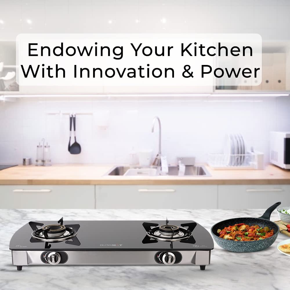 Blowhot Jasper Toughened Glass Top 2 Burner Manual Gas Stove (ISI Certified, Black) Blowhot Jasper Toughened Glass Top 2 Burner Manual Gas Stove (ISI Certified, Black)_9