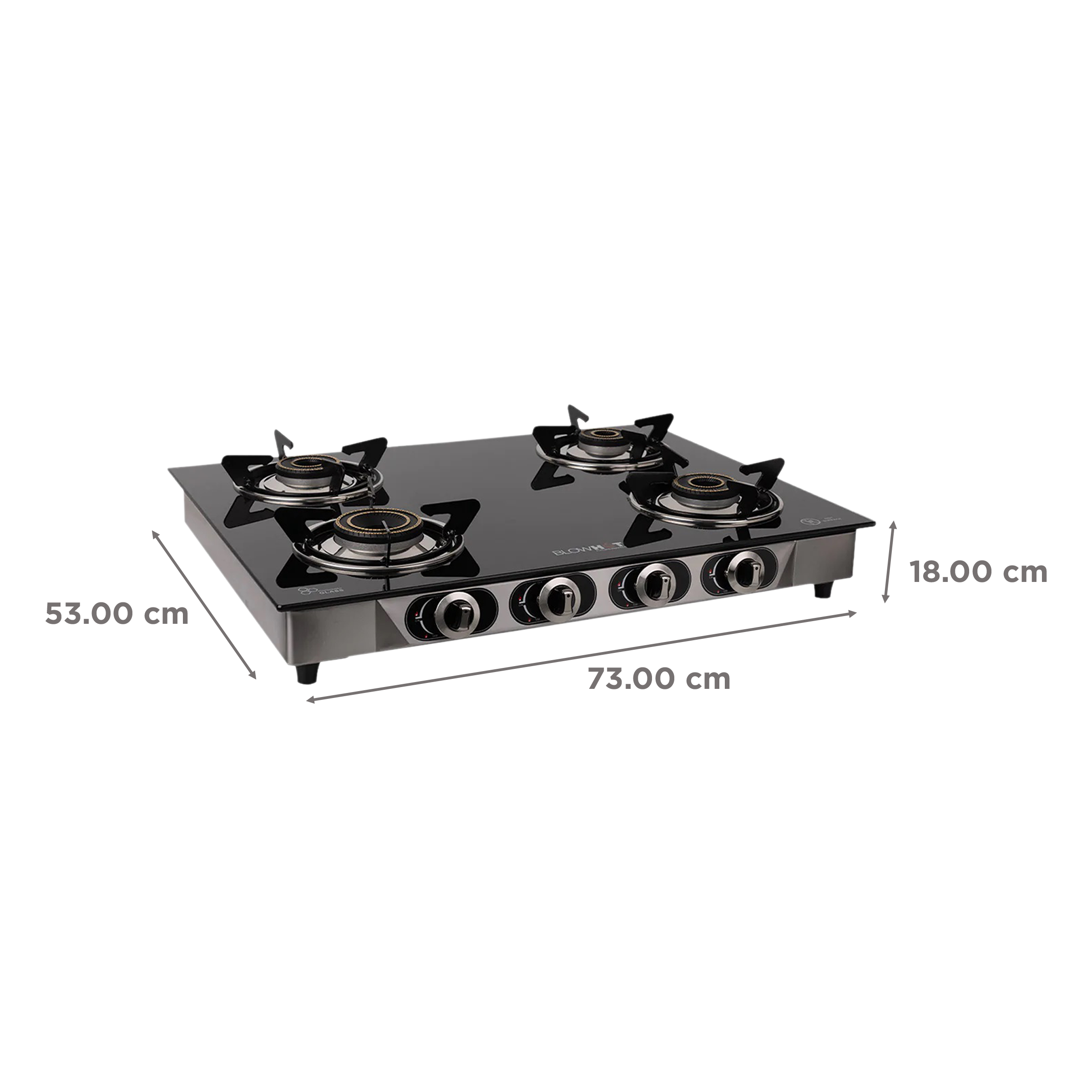 Blowhot Jasper Toughened Glass Top 4 Burner Manual Gas Stove (ISI Certified, Black)_2