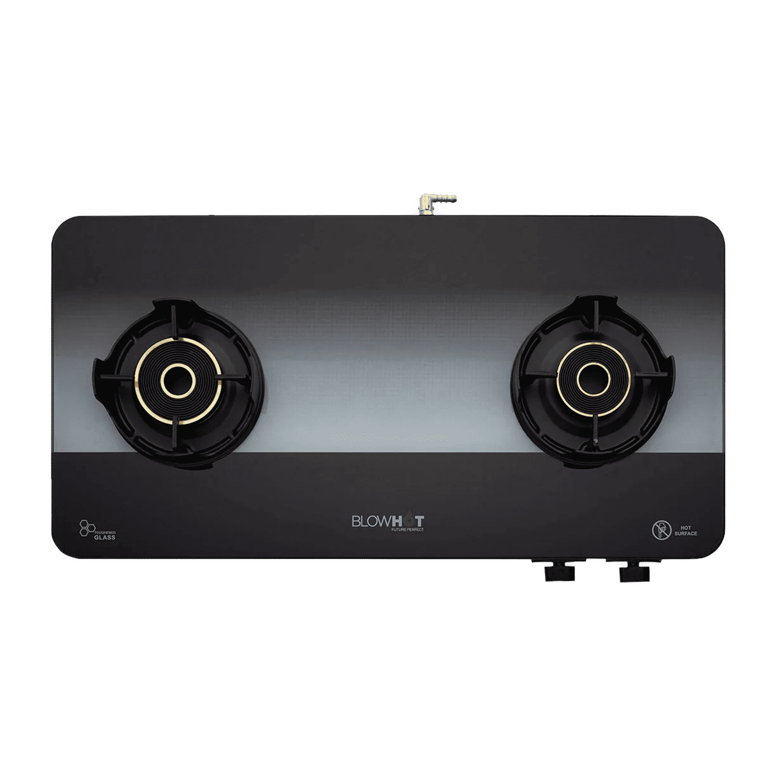 Blowhot Sapphire Toughened Glass Top 2 Burner Manual Gas Stove (ISI Certified, Black)_1