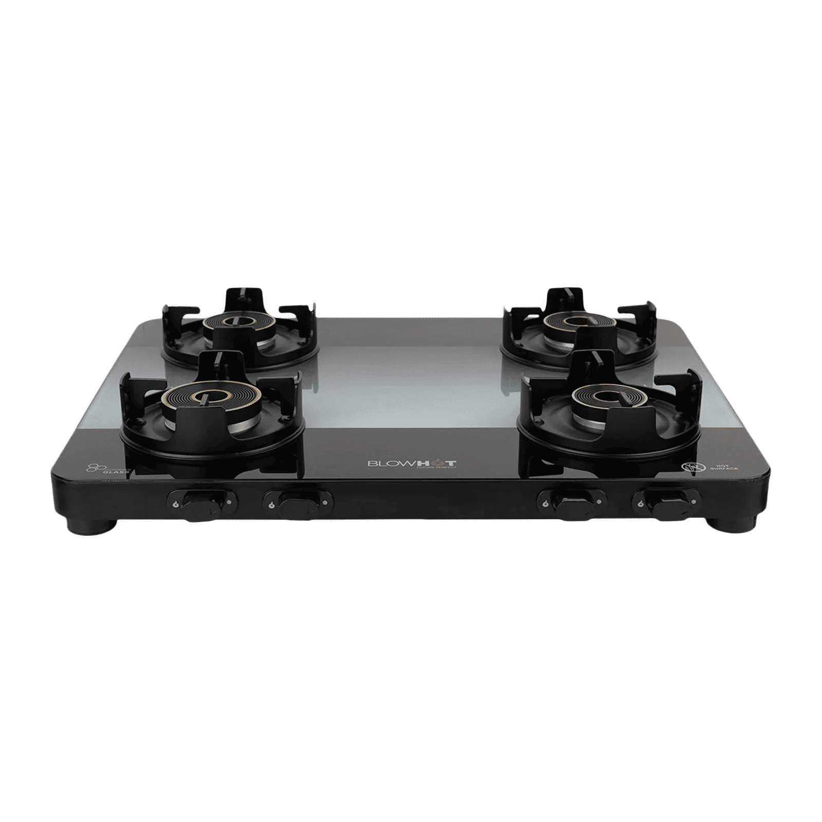 Blowhot Sapphire Toughened Glass Top 4 Burner Manual Gas Stove (ISI Certified, Black)_6