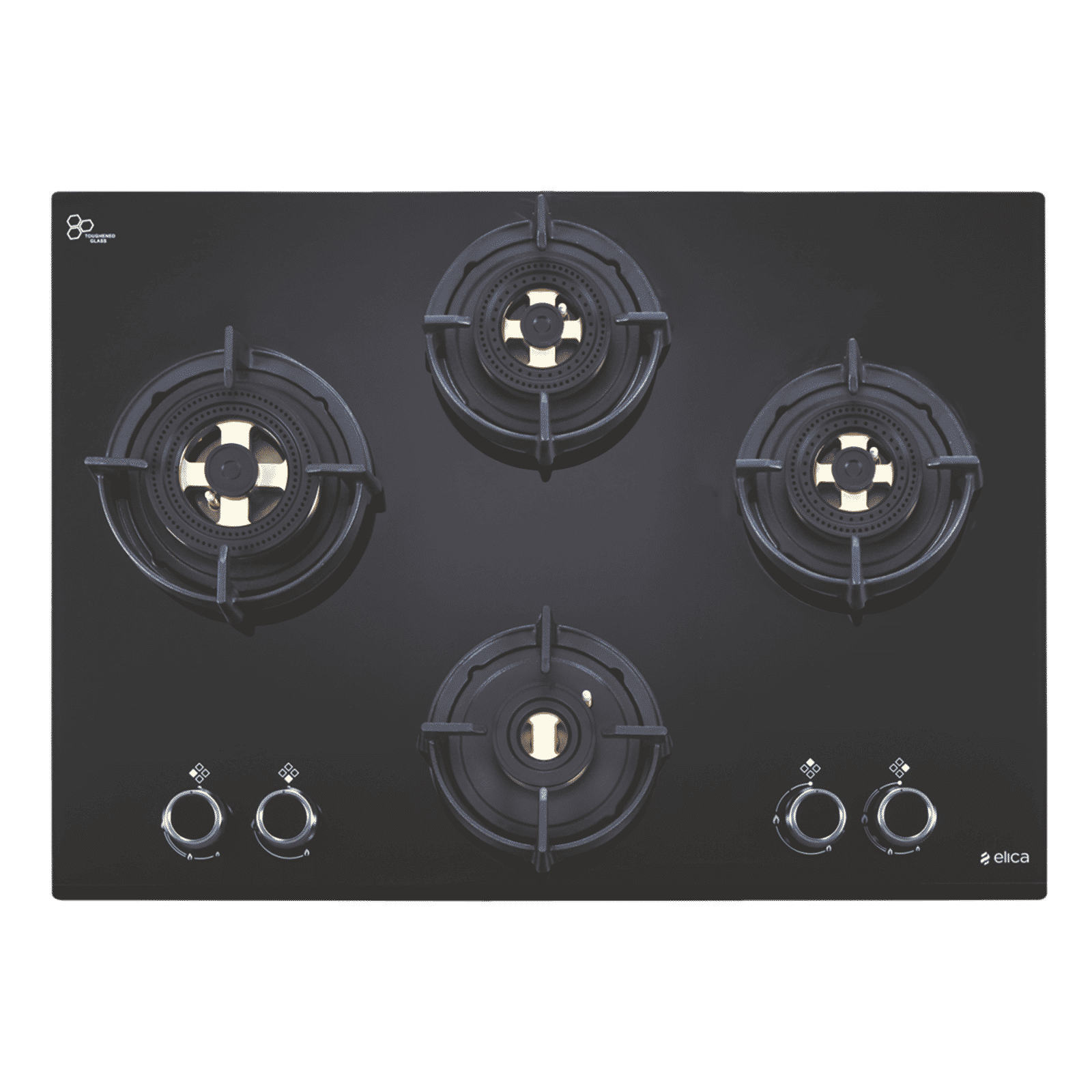 Elica FLEXI DFS FB MFC 4B 70 FFD Toughened Glass Top 4 Burner Automatic Hob (Multi Flame Control, Black)_1