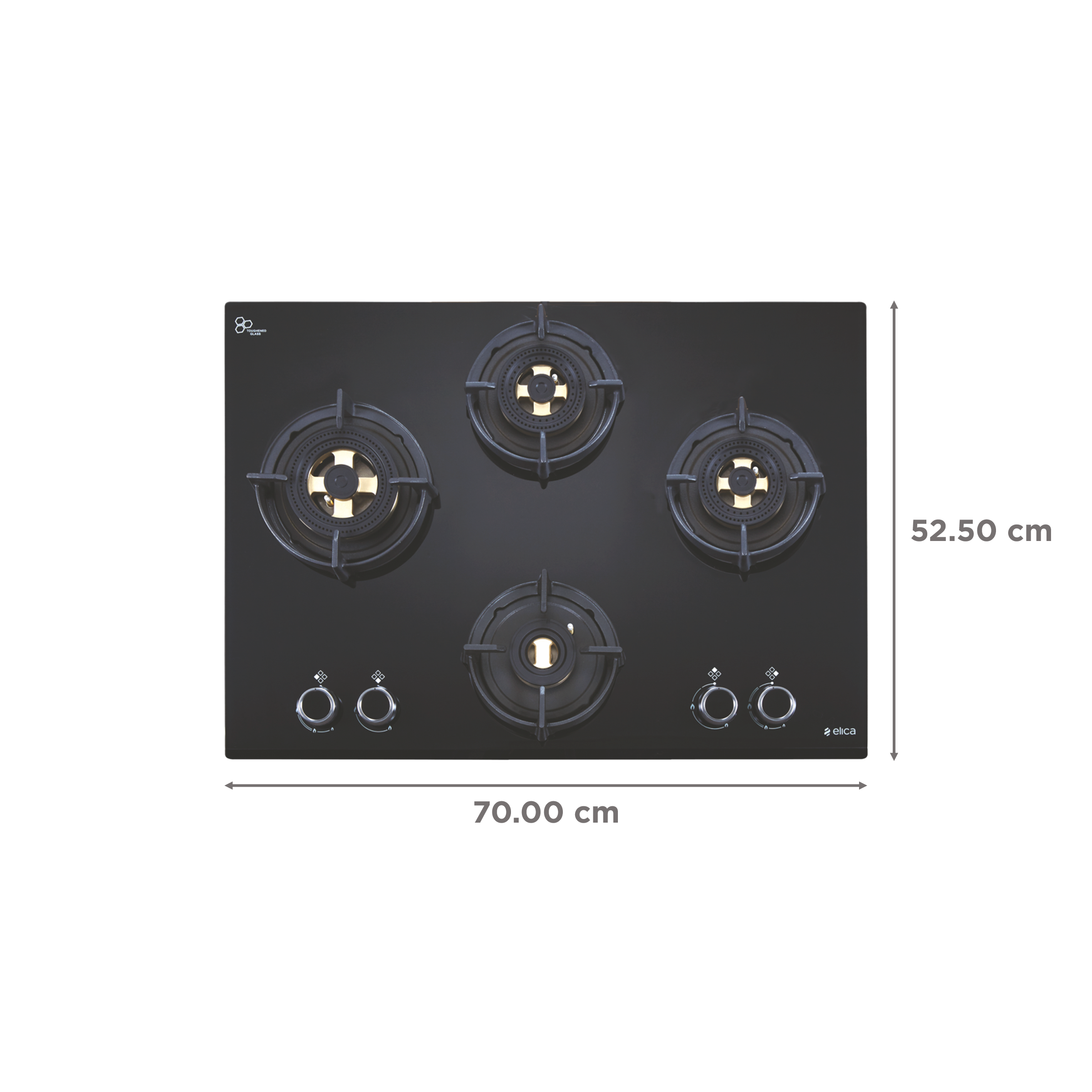 elica FLEXI DFS FB MFC 4B 70 Glass Top 4 Burner Automatic Electric Hob (Multi Flame Control, Black)_2