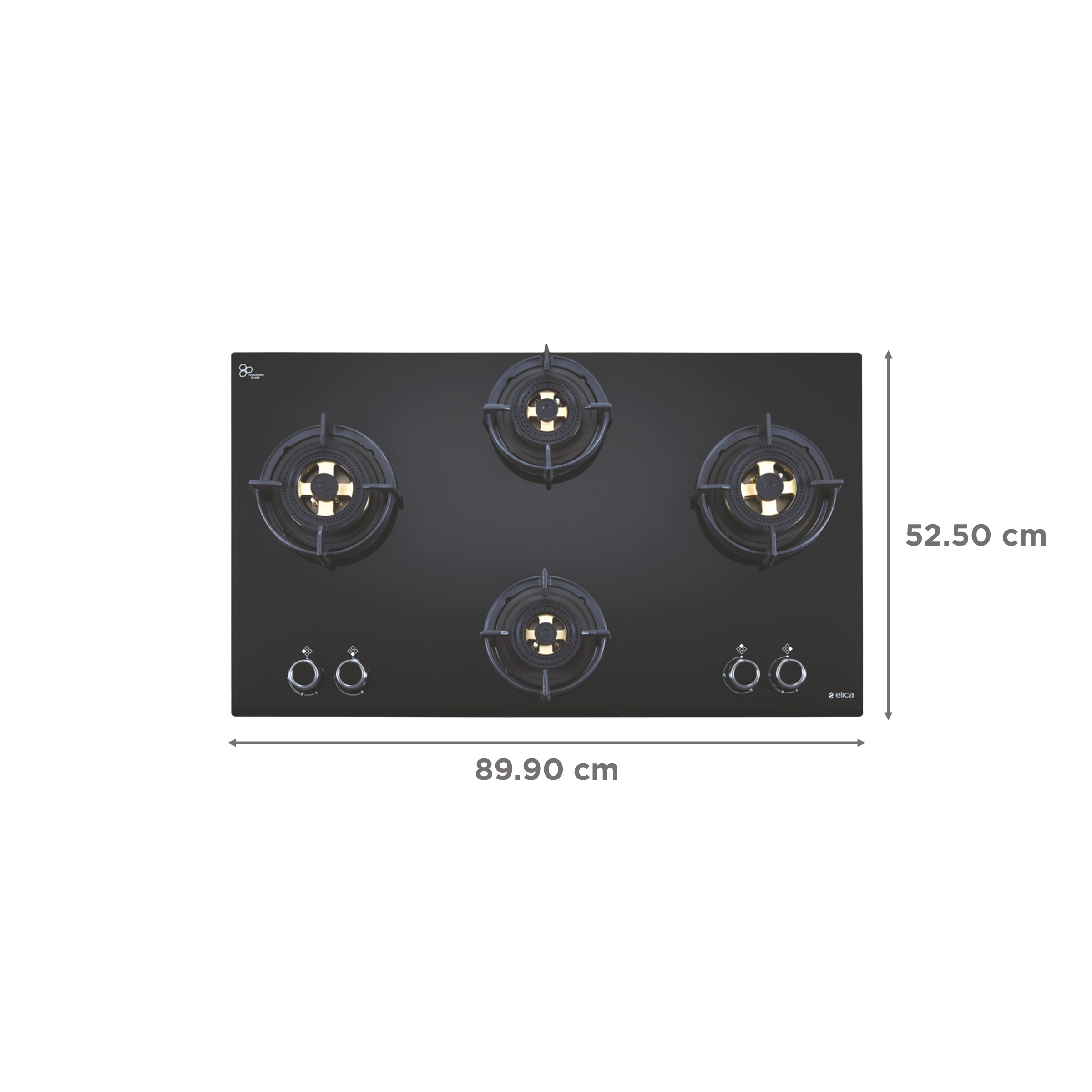 Elica FLEXI DFS FB MFC 4B 91 Glass Top 4 Burner Automatic Electric Hob (Multi Flame Control, Black)_2