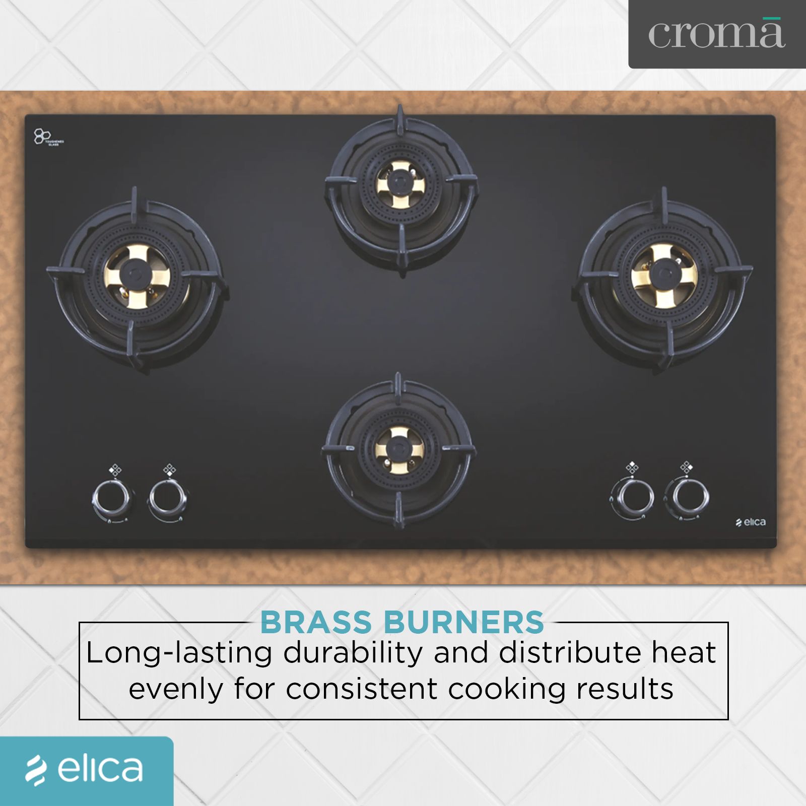 Elica FLEXI DFS FB MFC 4B 91 Glass Top 4 Burner Automatic Electric Hob (Multi Flame Control, Black)_5