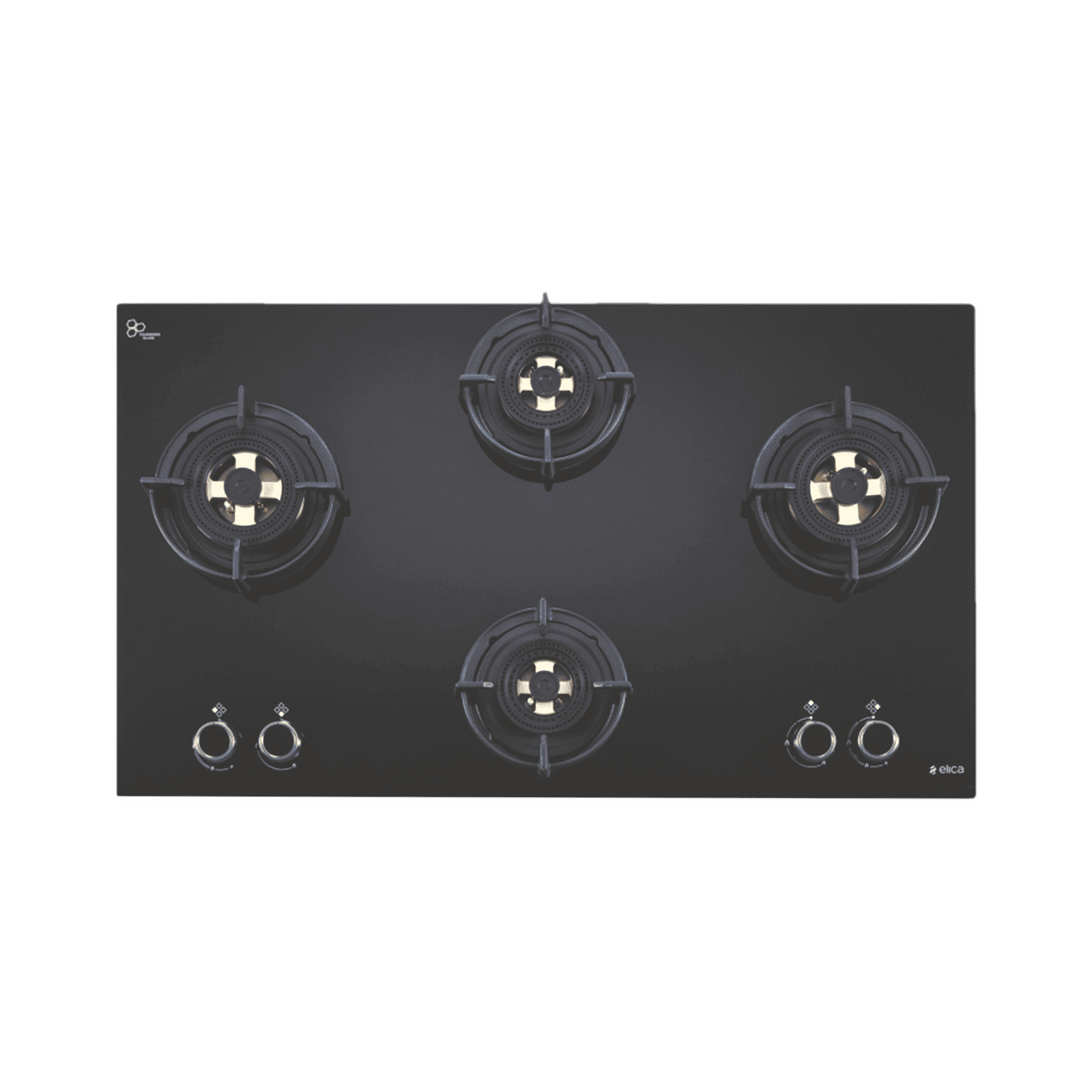 Elica FLEXI DFS FB MFC 4B 91 DX Toughened Glass Top 4 Burner Automatic Hob (Multi Flame Control, Black)_1