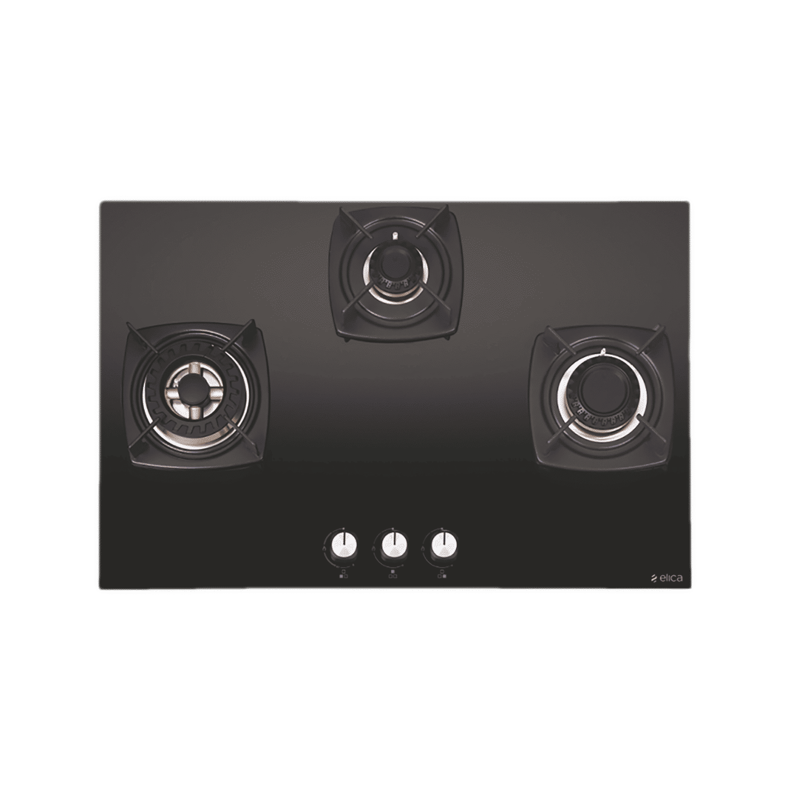 Elica DT FB MFC 3B 70 SWIRL FFD Toughened Glass Top 3 Burner Automatic Electric Hob (Enamelled Coated Grid, Black) Elica DT FB MFC 3B 70 SWIRL FFD Toughened Glass Top 3 Burner Automatic Electric Hob (Enamelled Coated Grid, Black)_1