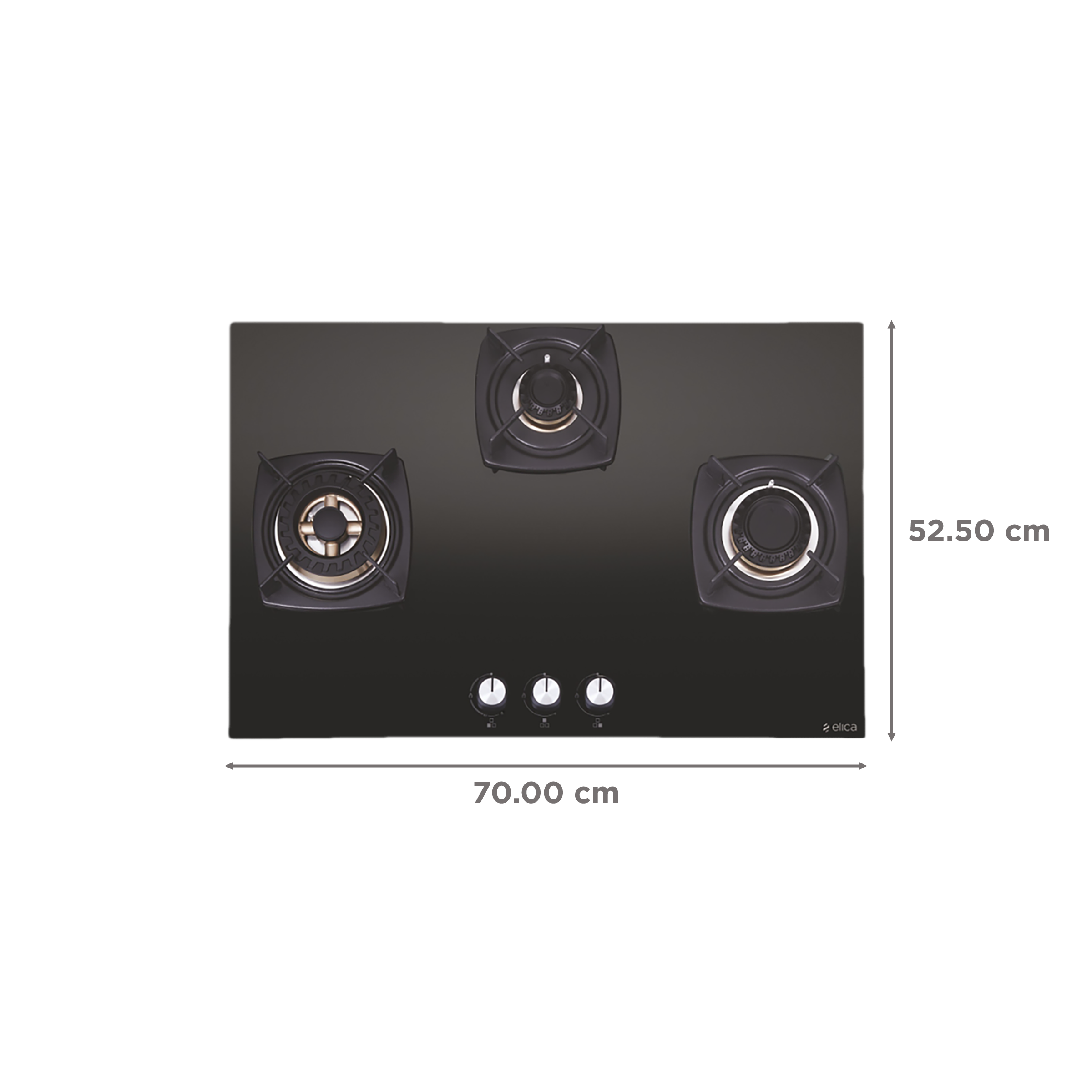 Elica DT FB MFC 3B 70 SWIRL FFD Toughened Glass Top 3 Burner Automatic Electric Hob (Enamelled Coated Grid, Black) Elica DT FB MFC 3B 70 SWIRL FFD Toughened Glass Top 3 Burner Automatic Electric Hob (Enamelled Coated Grid, Black)_2
