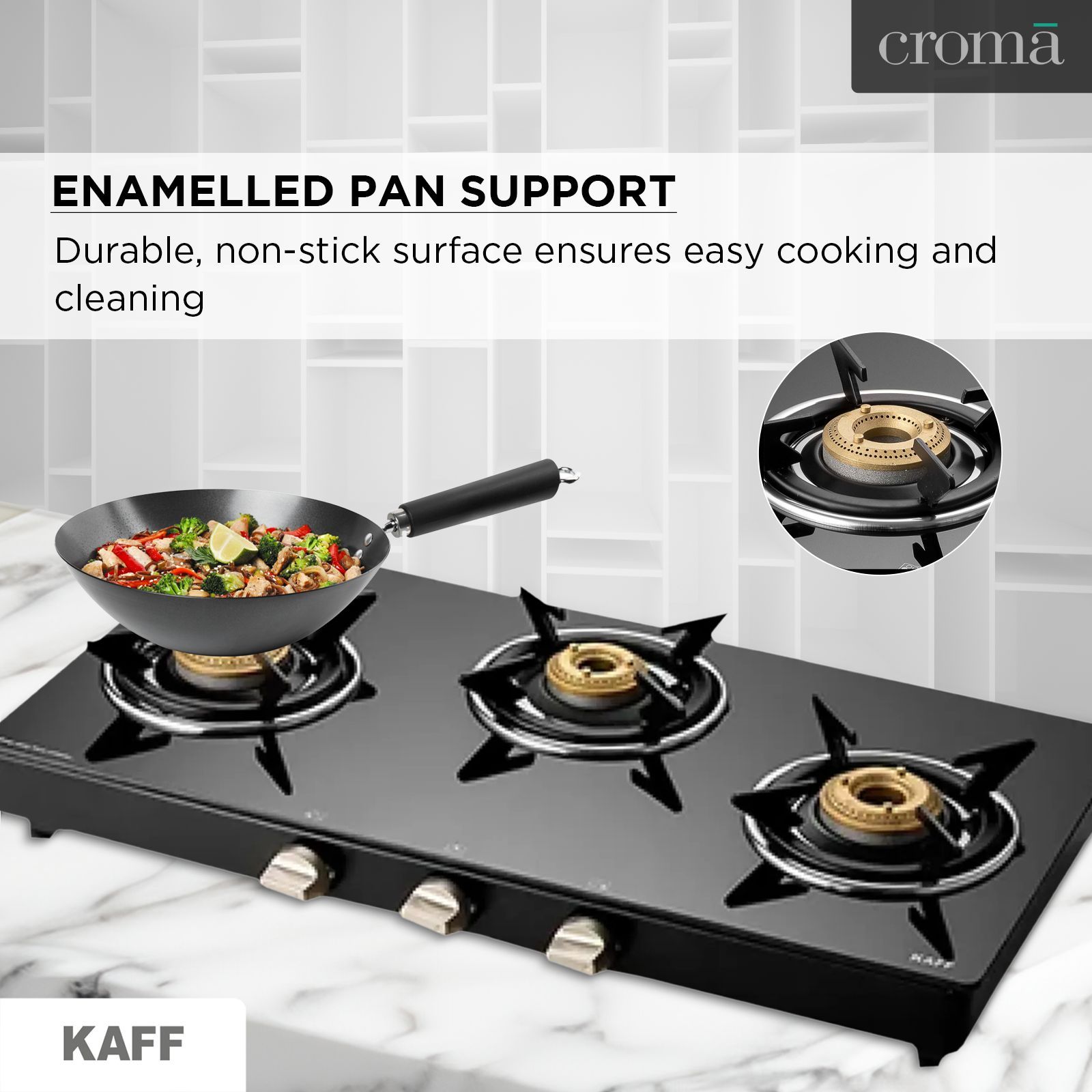 KAFF CTE713B Toughened Glass Top 3 Burner Manual Gas Stove (Matte Enamelled Pan Support, Black)_11