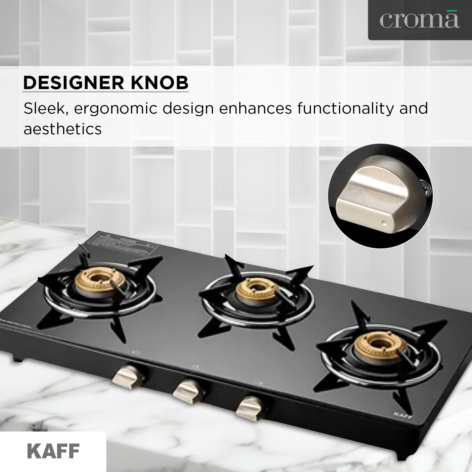 KAFF CTE713B Toughened Glass Top 3 Burner Manual Gas Stove (Matte Enamelled Pan Support, Black)_12