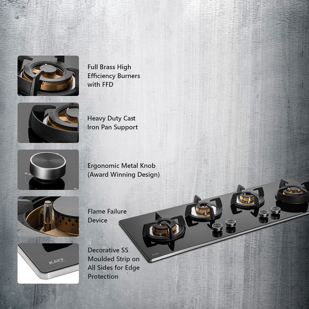 KAFF Bellini-F Tempered Glass Top 4 Burner Automatic Hob (Flame Failure Device, Black)_17