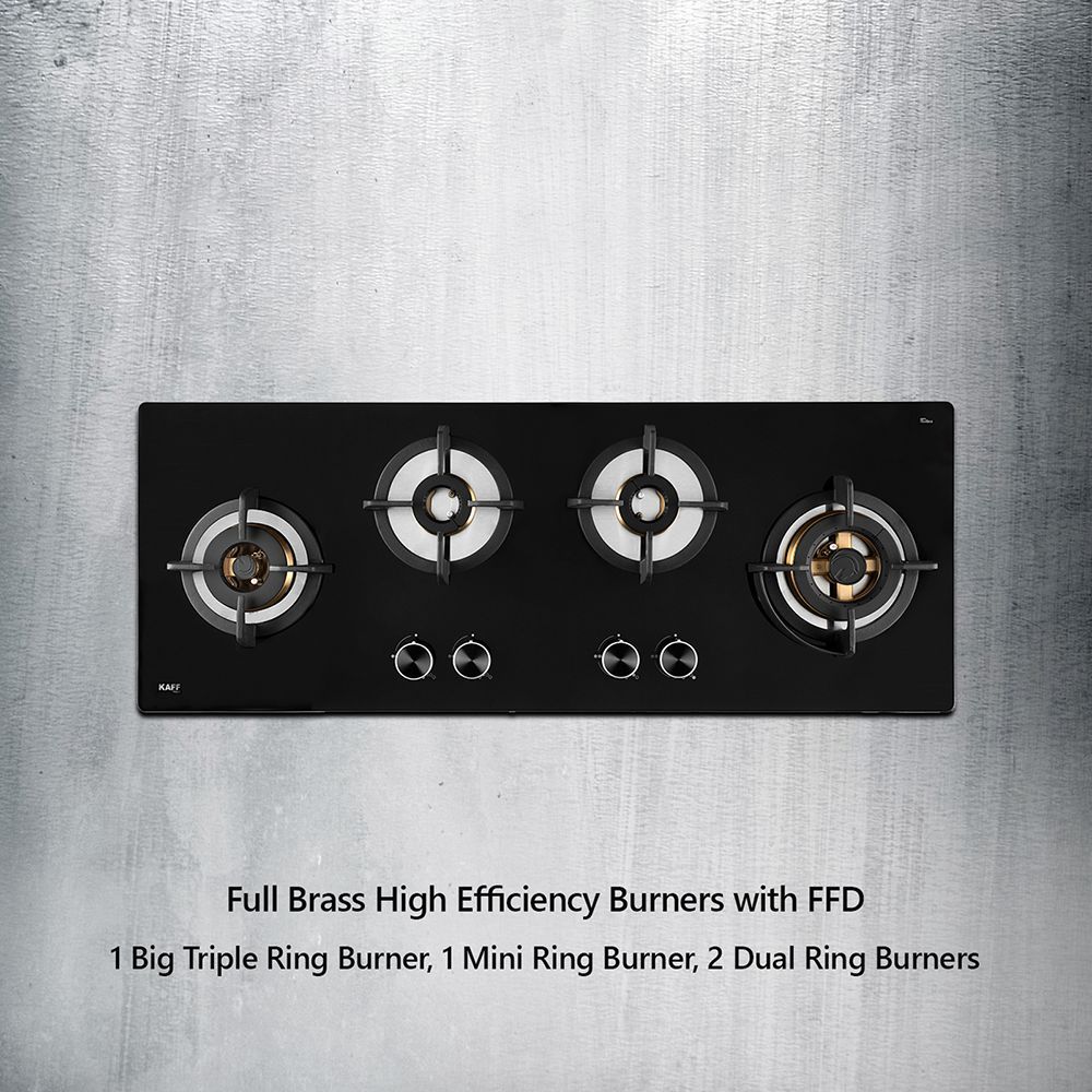 KAFF Bellini-F Tempered Glass Top 4 Burner Automatic Hob (Flame Failure Device, Black)_18