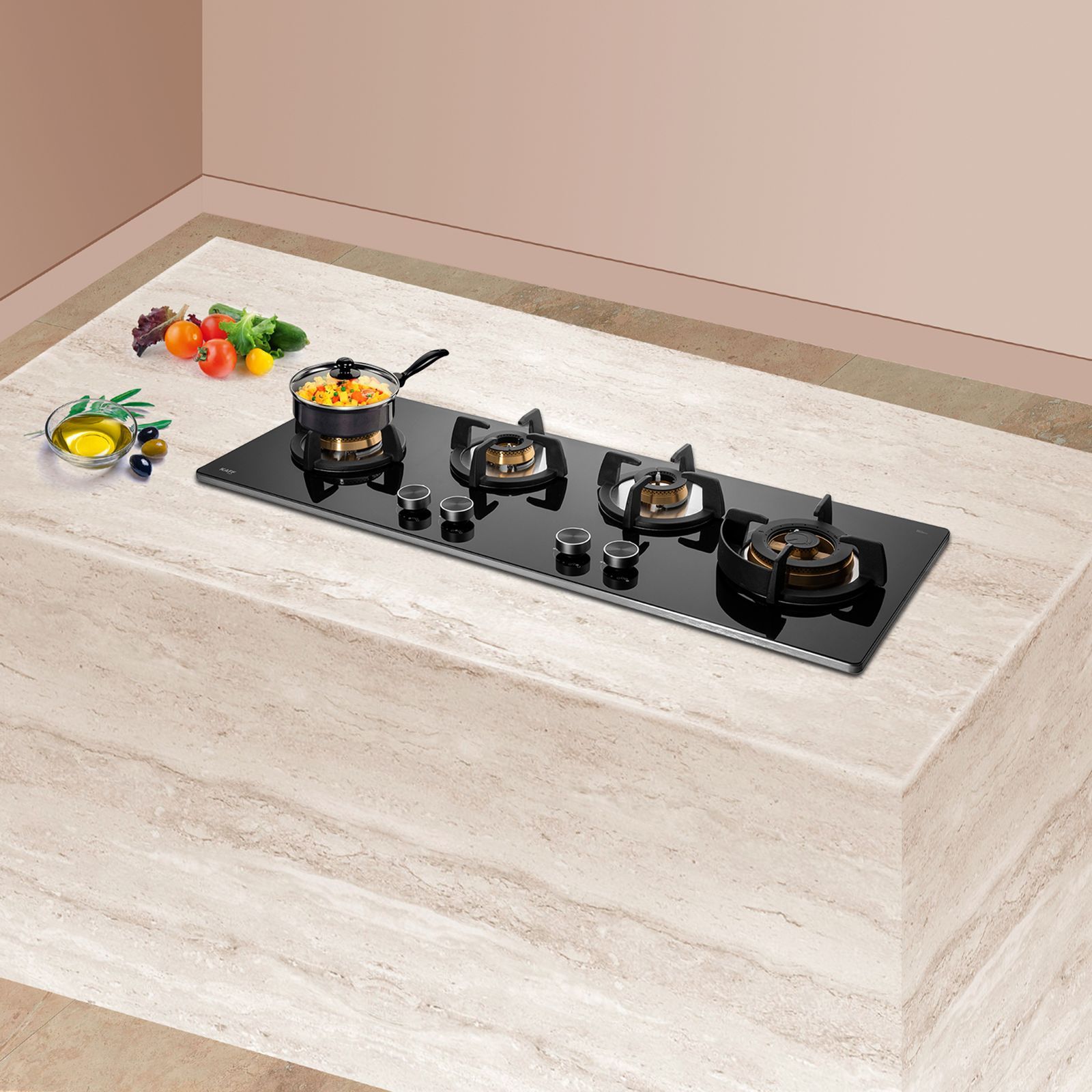 KAFF Bellini-F Tempered Glass Top 4 Burner Automatic Hob (Flame Failure Device, Black)_7