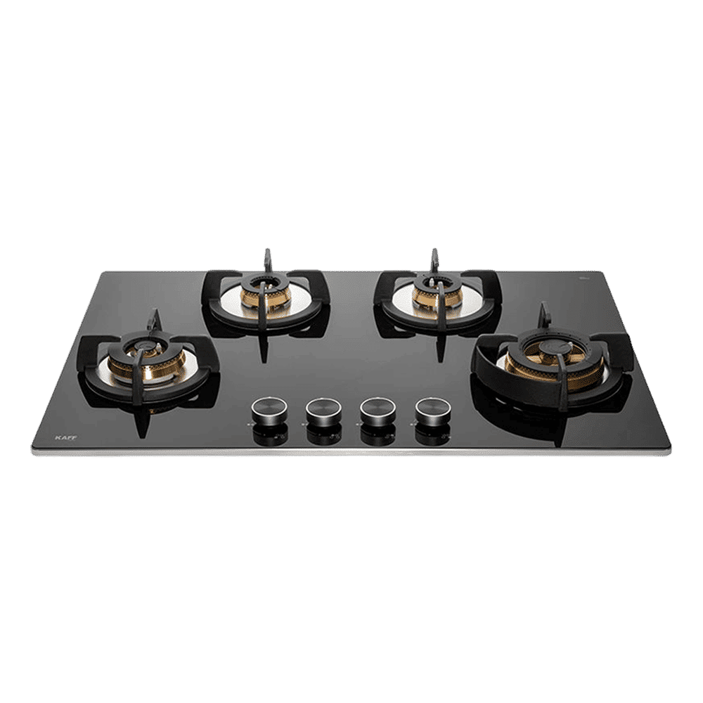 KAFF Bellini-F Tempered Glass Top 4 Burner Automatic Electric Hob (Flame Failure Device, Black)_1