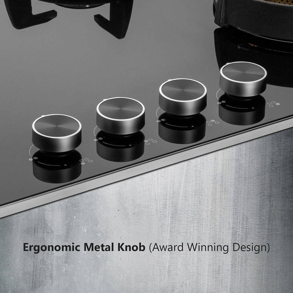 KAFF Bellini-F Tempered Glass Top 4 Burner Automatic Electric Hob (Flame Failure Device, Black)_13