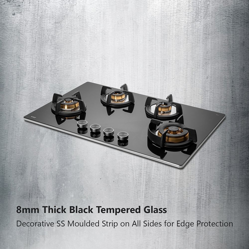 KAFF Bellini-F Tempered Glass Top 4 Burner Automatic Electric Hob (Flame Failure Device, Black)_14