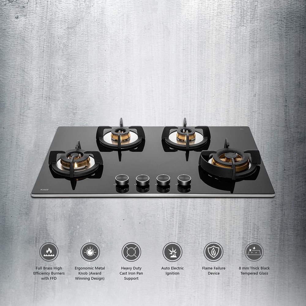 KAFF Bellini-F Tempered Glass Top 4 Burner Automatic Electric Hob (Flame Failure Device, Black)_17