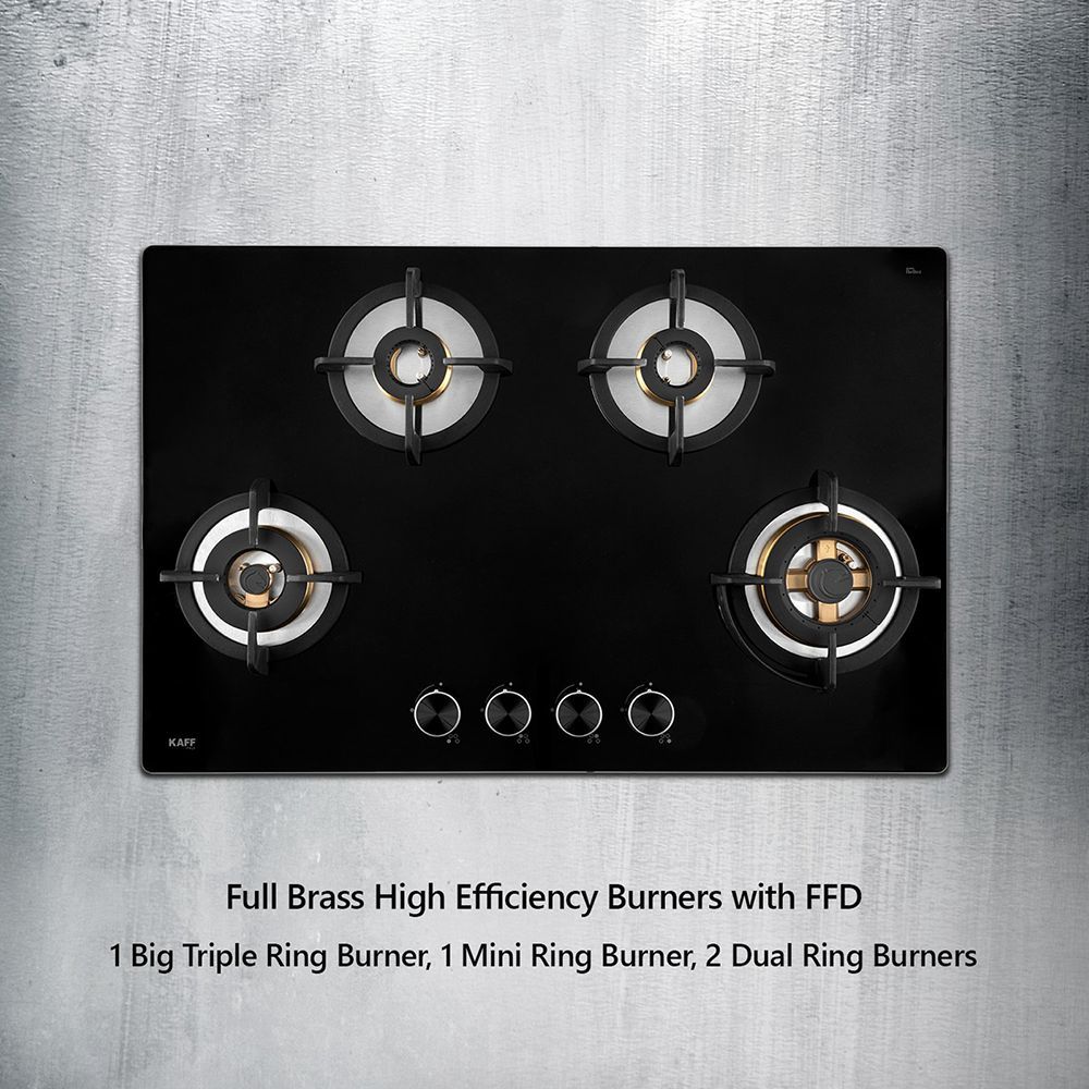 KAFF Bellini-F Tempered Glass Top 4 Burner Automatic Electric Hob (Flame Failure Device, Black)_18