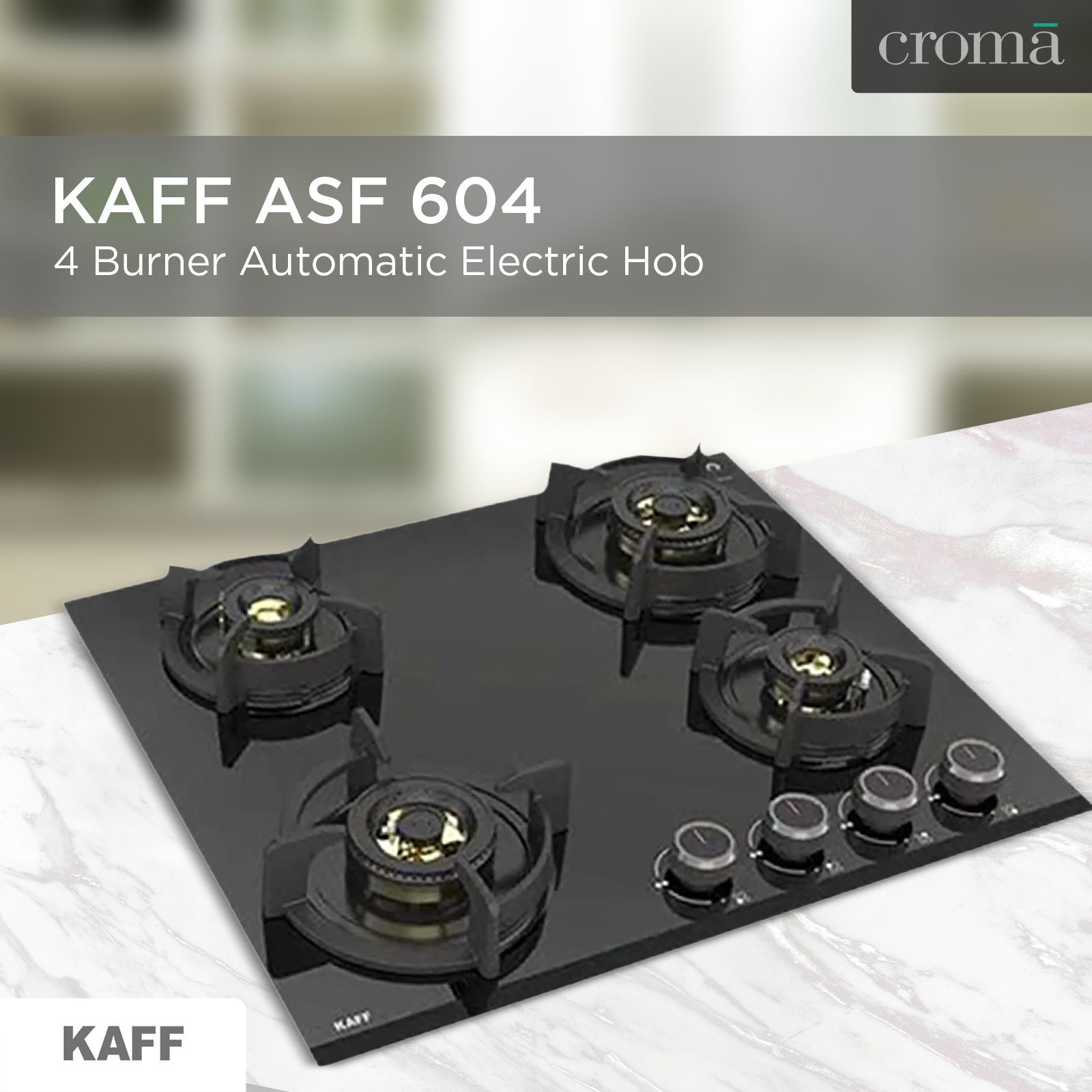 KAFF ASF 604 Tempered Glass Top 4 Burner Automatic Electric Hob (Flame Failure Device, Black)_11