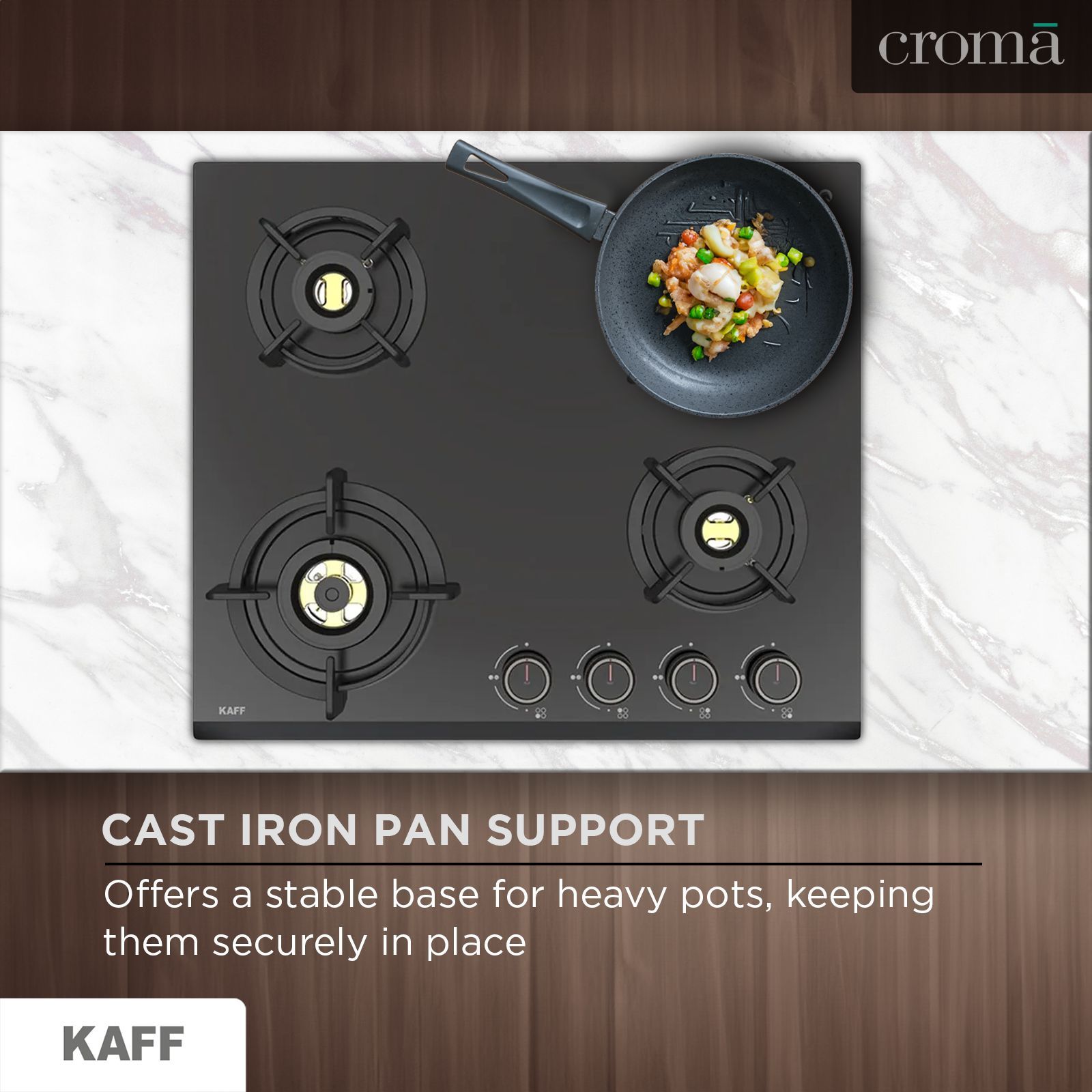 KAFF ASF 604 Tempered Glass Top 4 Burner Automatic Electric Hob (Flame Failure Device, Black)_14